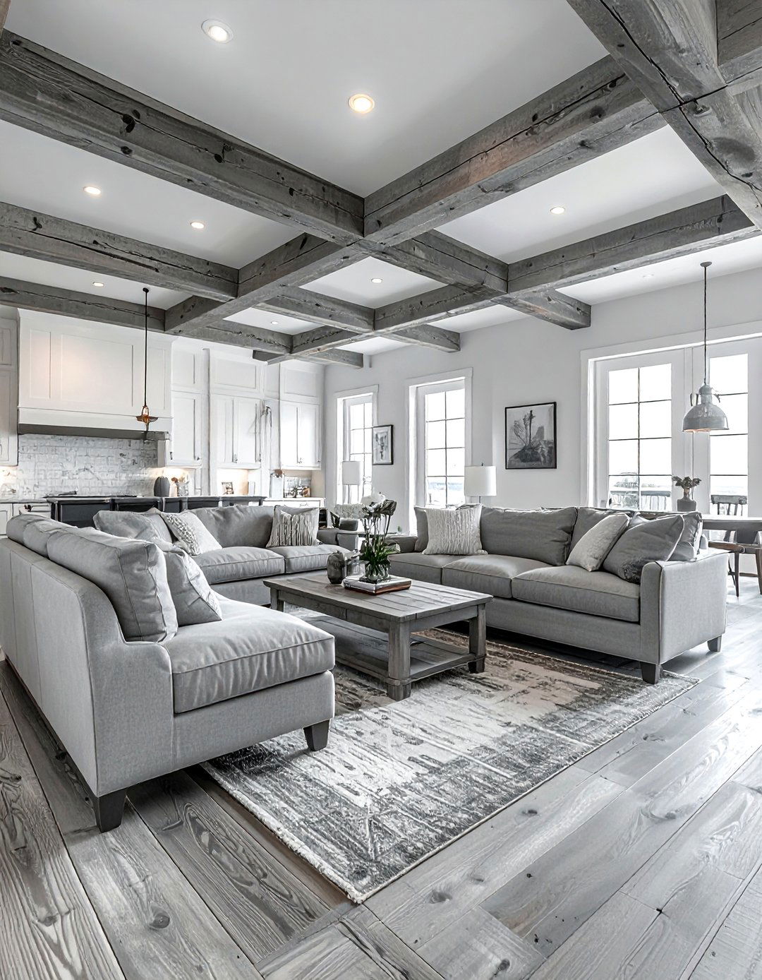 Grey Weathered Wood Living Room - 30 coastal grey living room ideas