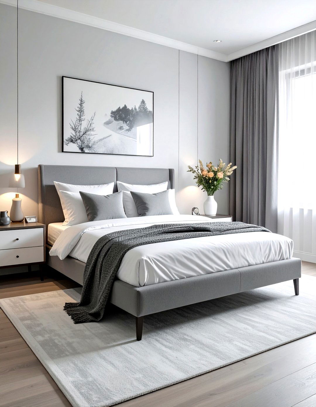 Grey White Guest Bedroom - 30 grey and white bedroom ideas