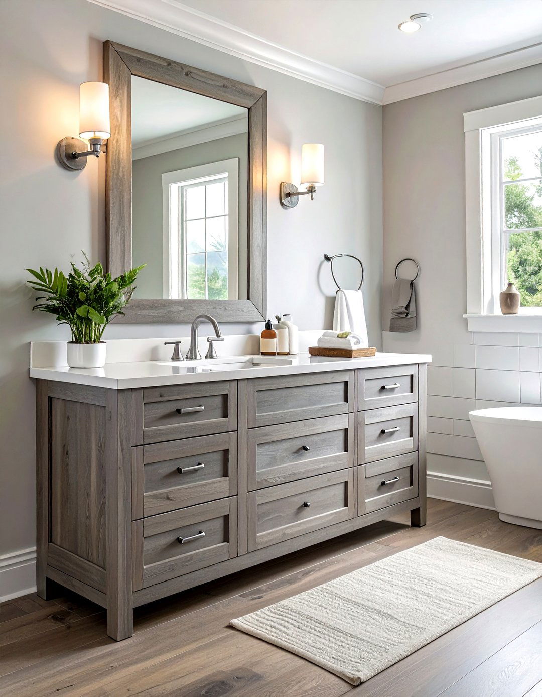 Grey Wood Bathroom Vanity - 30 wood bathroom ideas