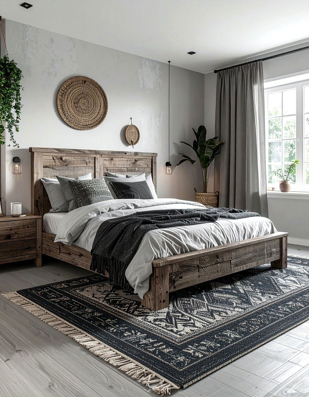 Grey Wood Boho Bedroom - 30 bohemian grey bedroom ideas
