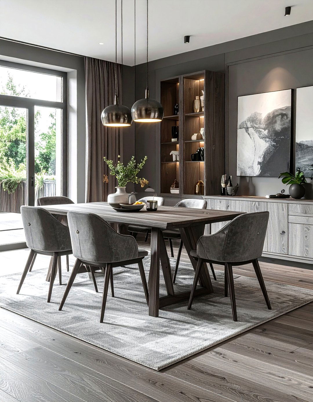 Grey Wood Dining Room - 30 grey dining room decor ideas