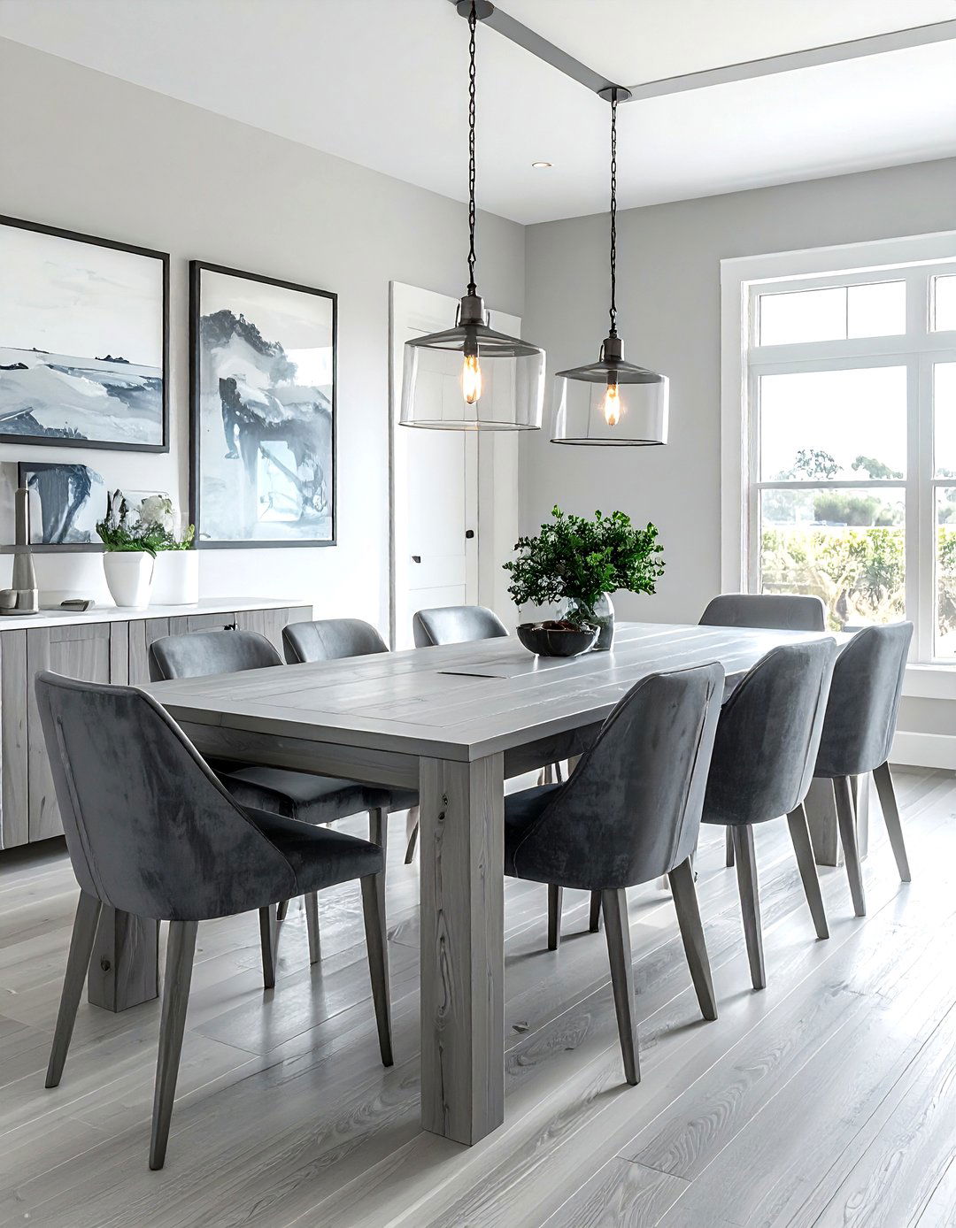 Grey Wood Dining Table - 30 rectangular dining table ideas
