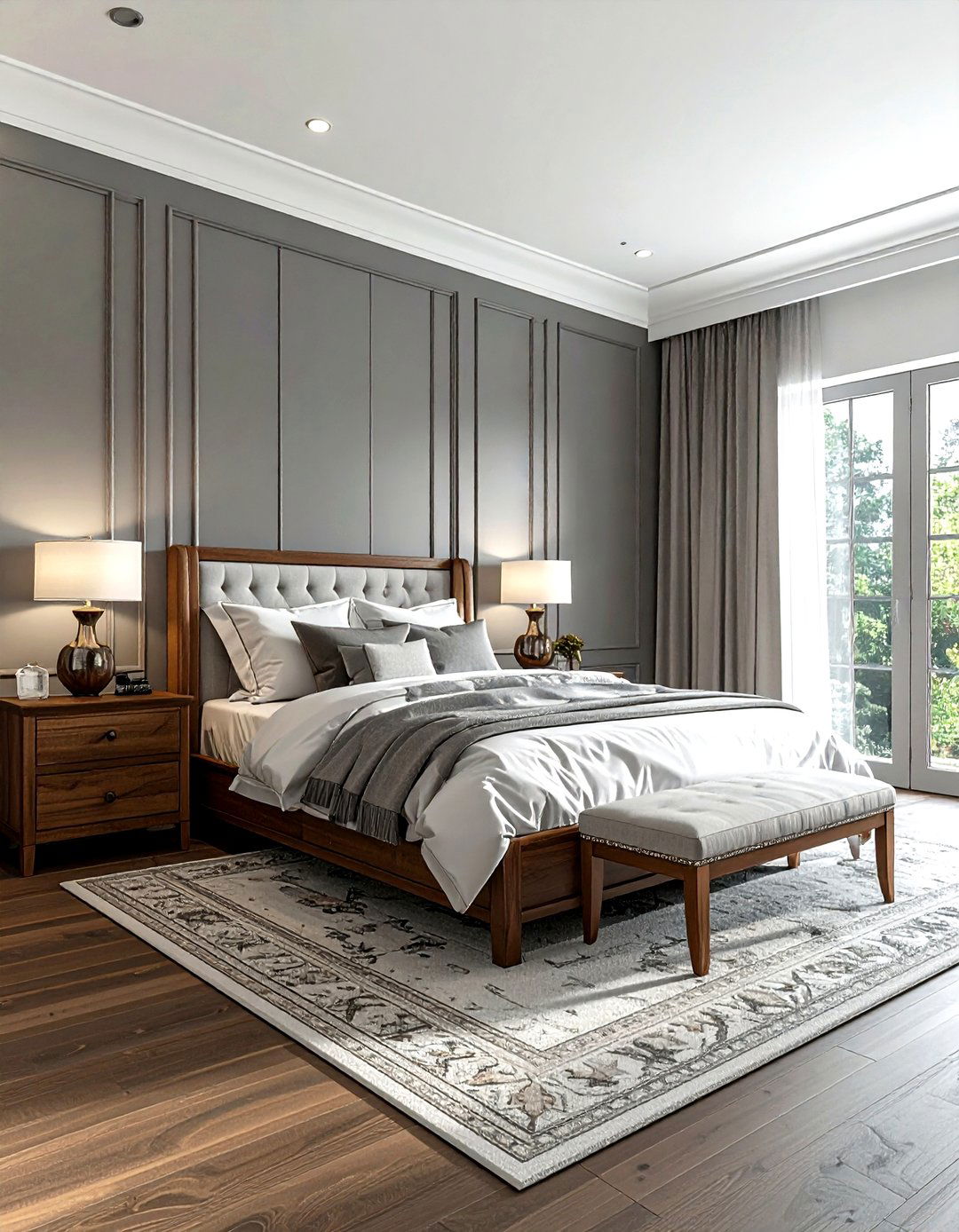 Grey Wood Panel Bedroom - 30 farmhouse grey bedroom ideas