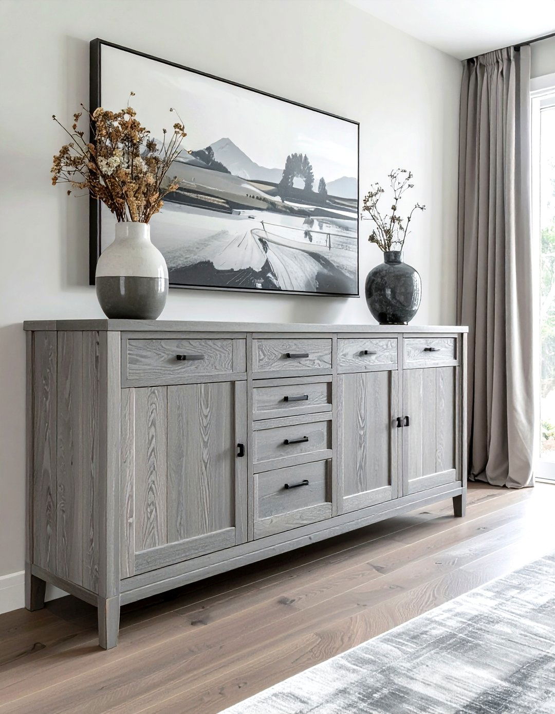 Grey Wood Sideboard Cabinet - 30 wood buffet dining room ideas