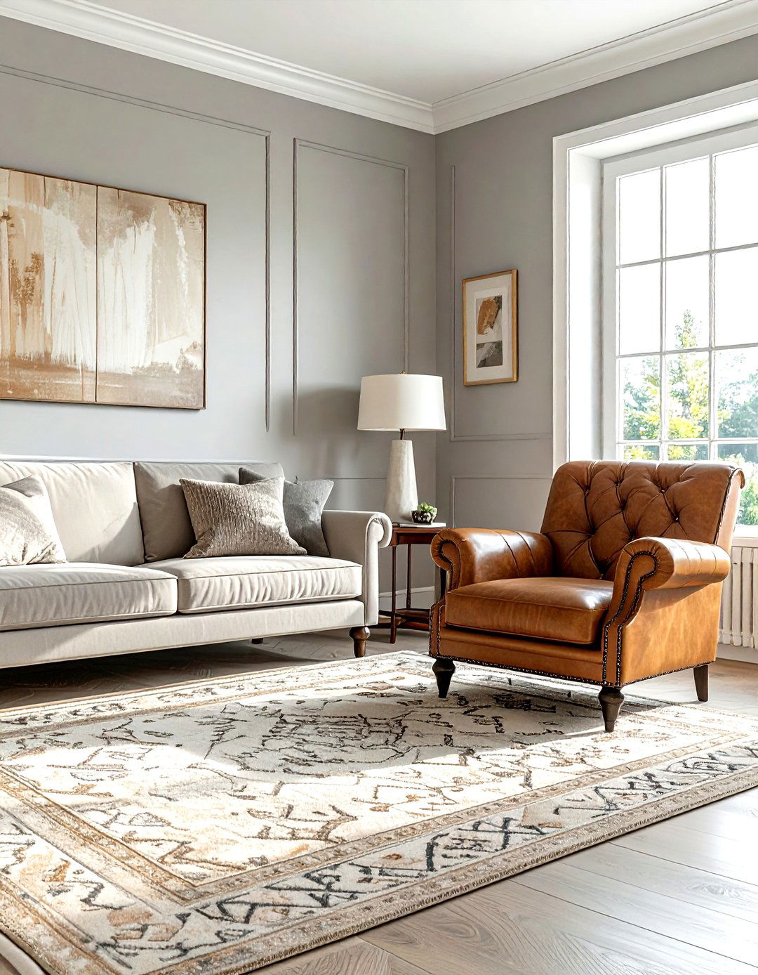 Grey and Beige Farmhouse Living Room - 30 farmhouse beige living room ideas