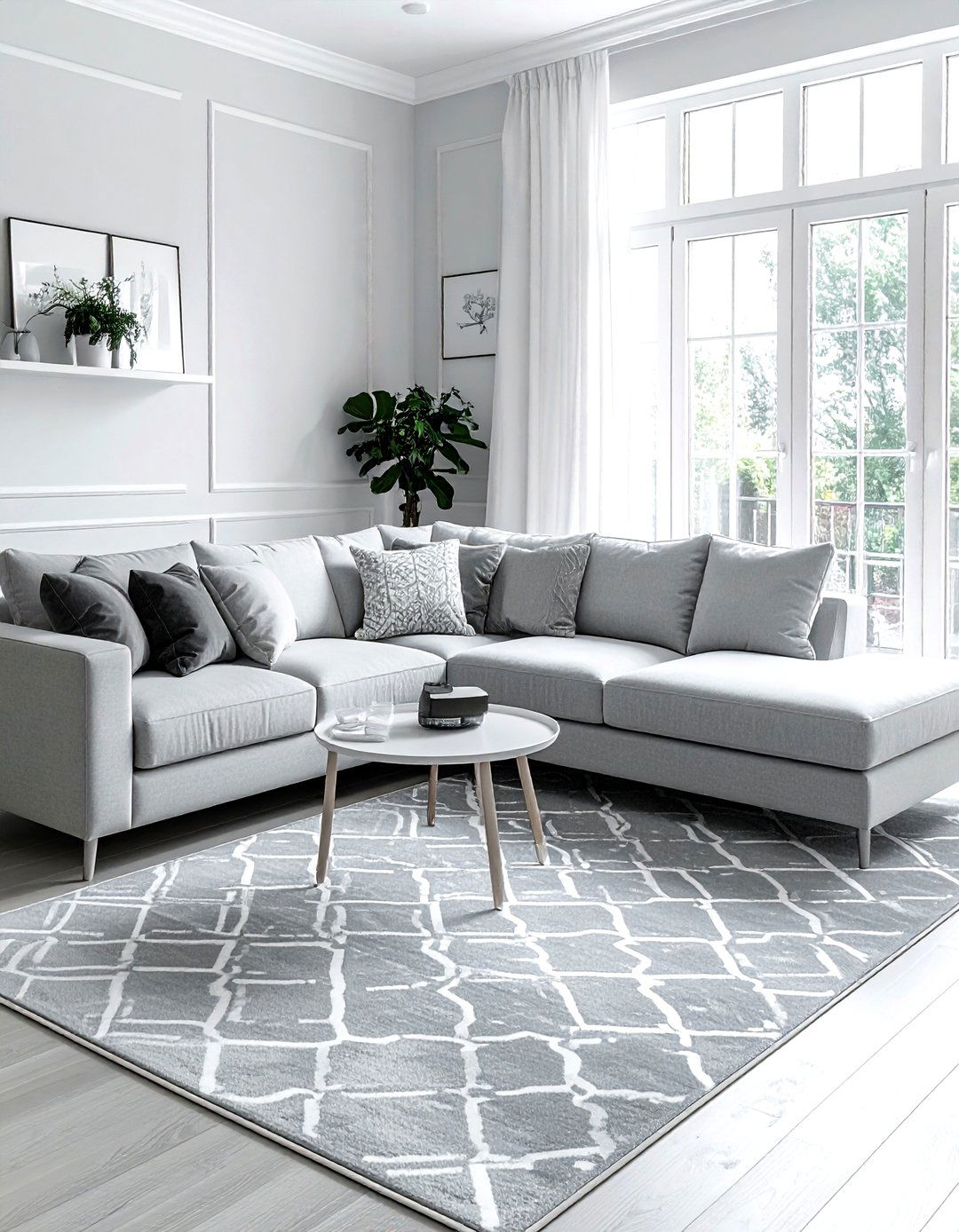 Grey and White Living Room - 30 grey living room ideas