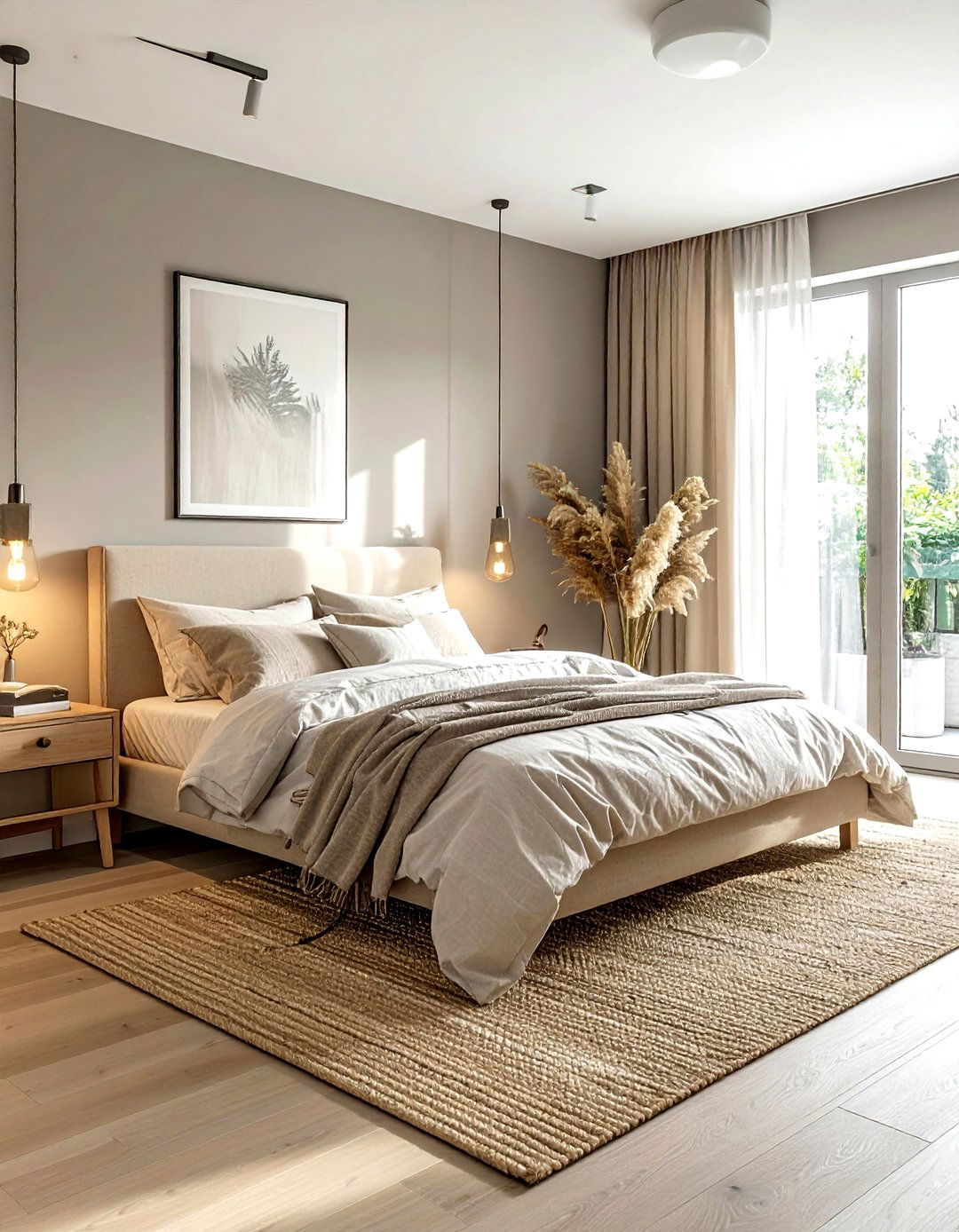 Grey and beige bedroom - 30 grey bedroom design ideas