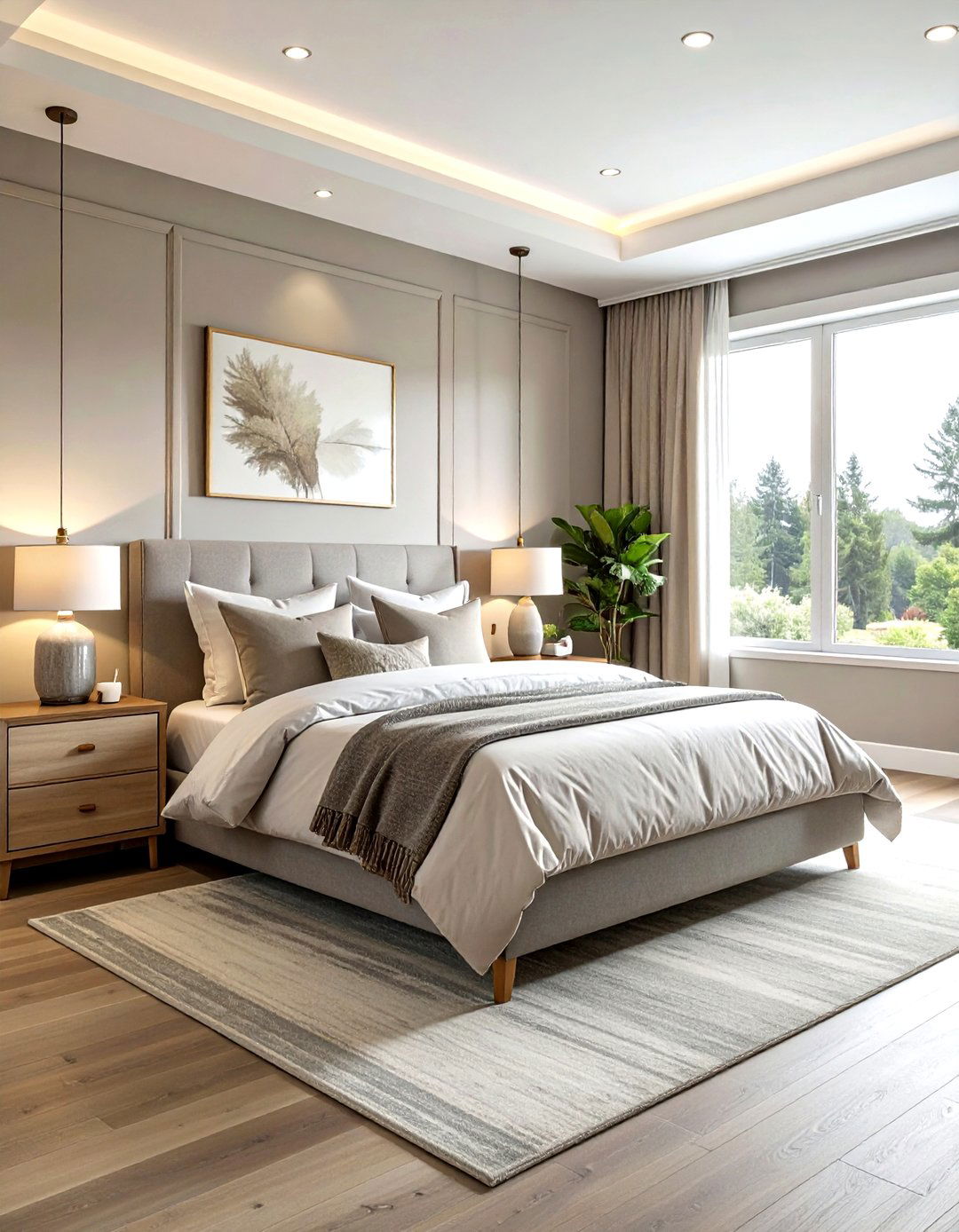Grey and beige greige bedroom - 30 modern grey bedroom ideas