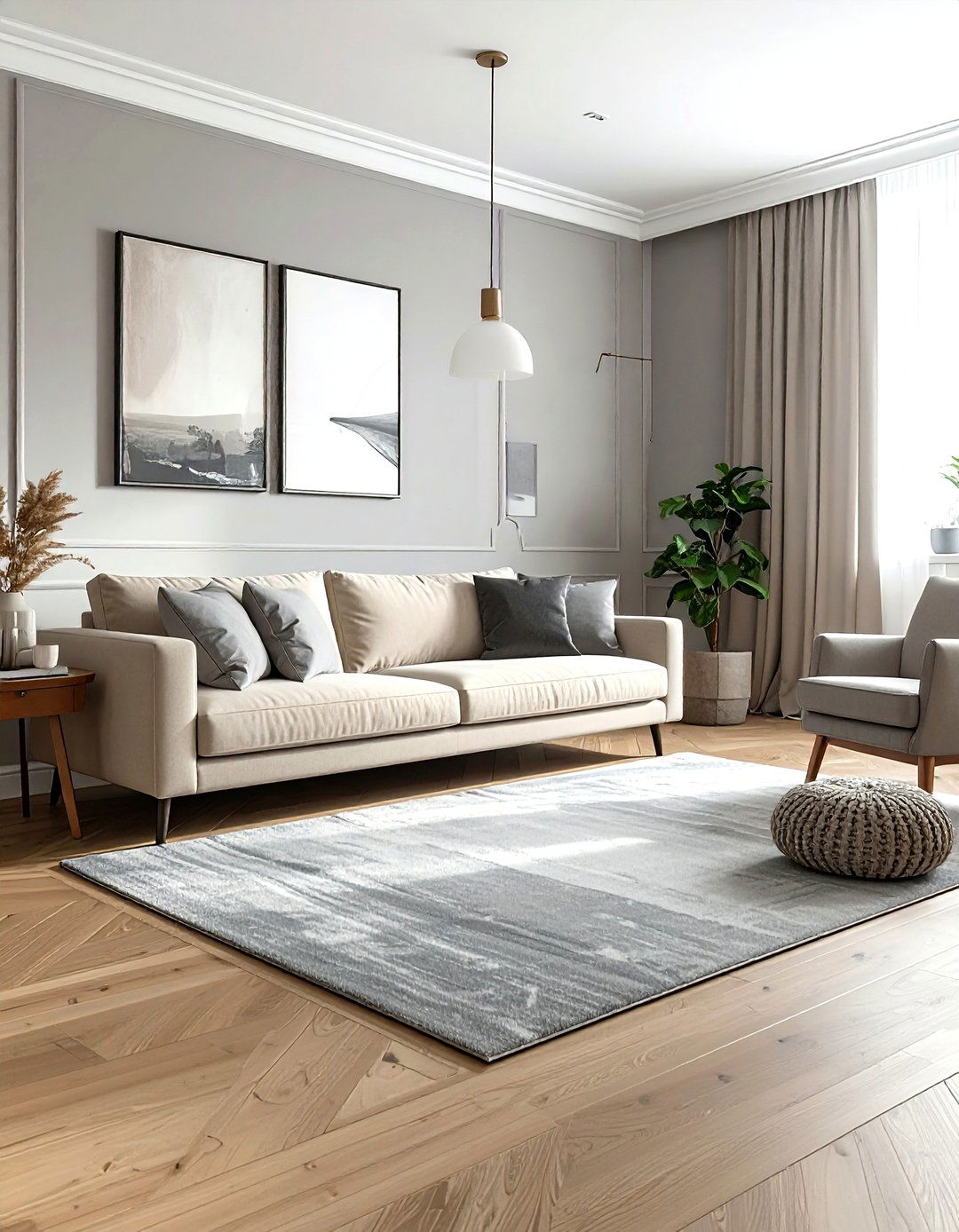 Grey and beige living room - 30 grey living room ideas