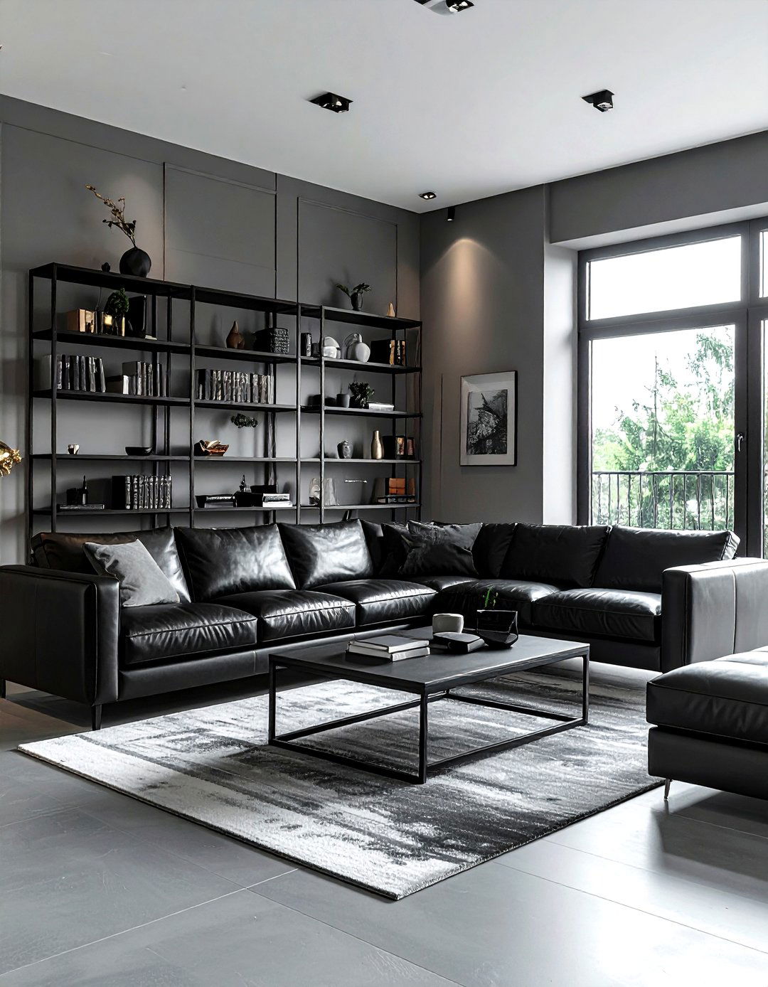 Grey and black living room - 30 minimalist grey living room ideas