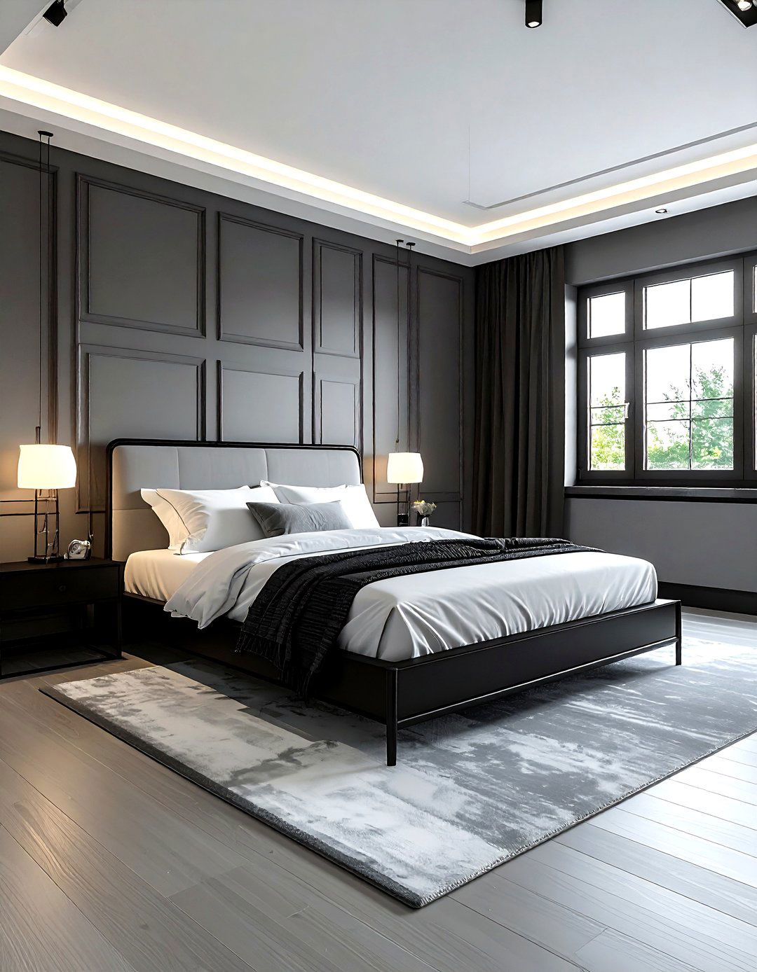Grey and black modern bedroom - 30 modern grey bedroom ideas