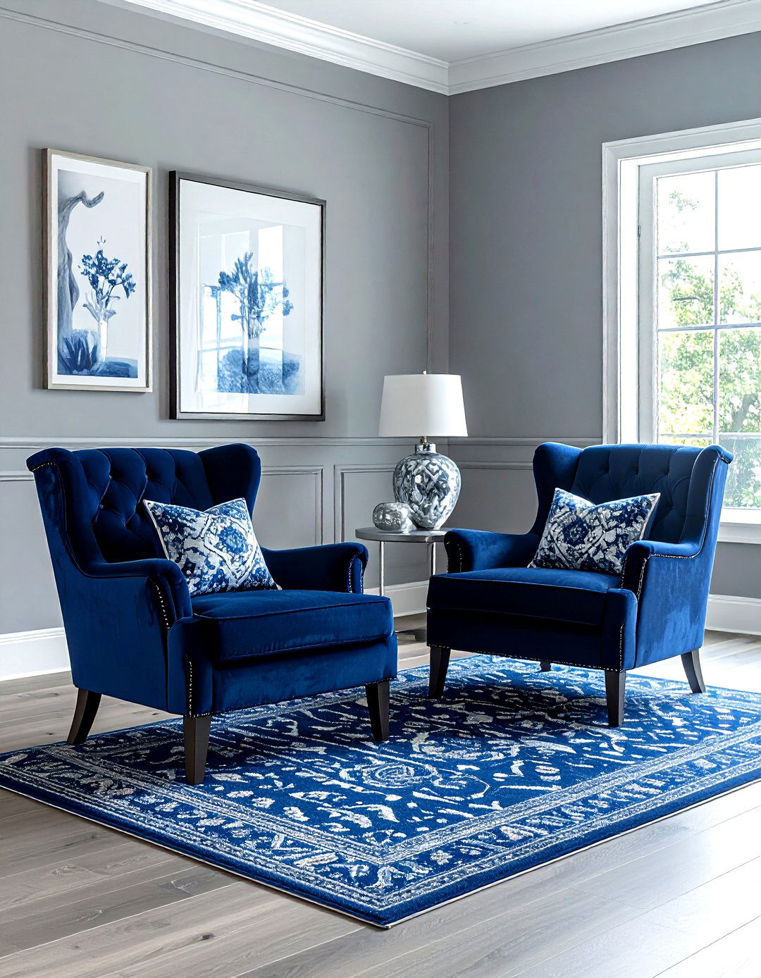 Grey and blue living room - 30 grey living room decor ideas