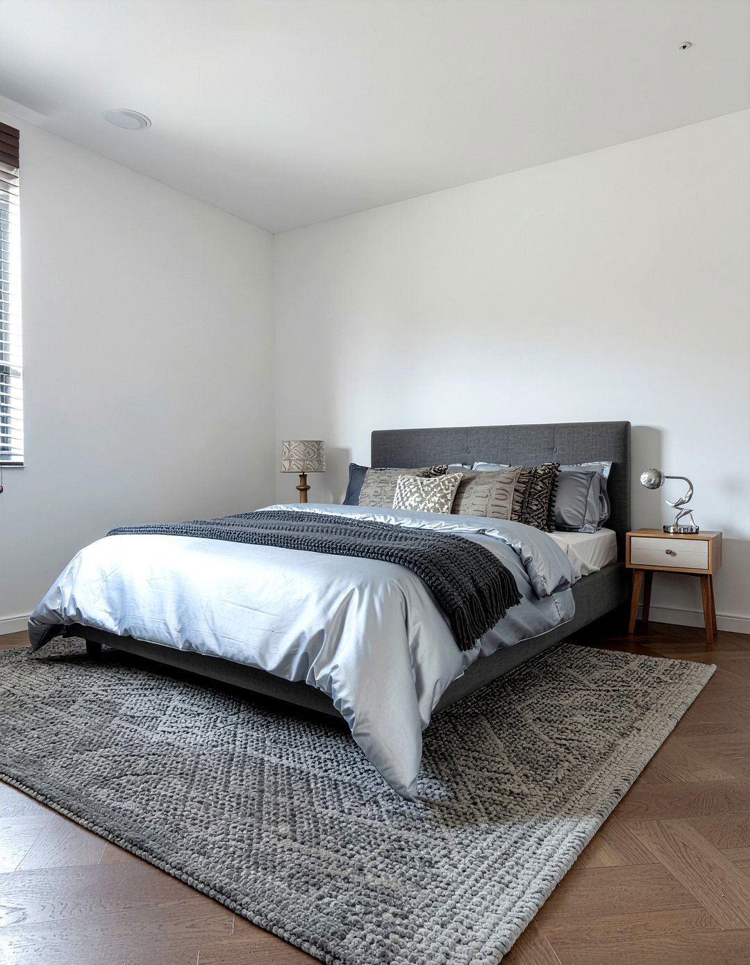 Grey and silver bedding - 30 silver accent bedroom ideas