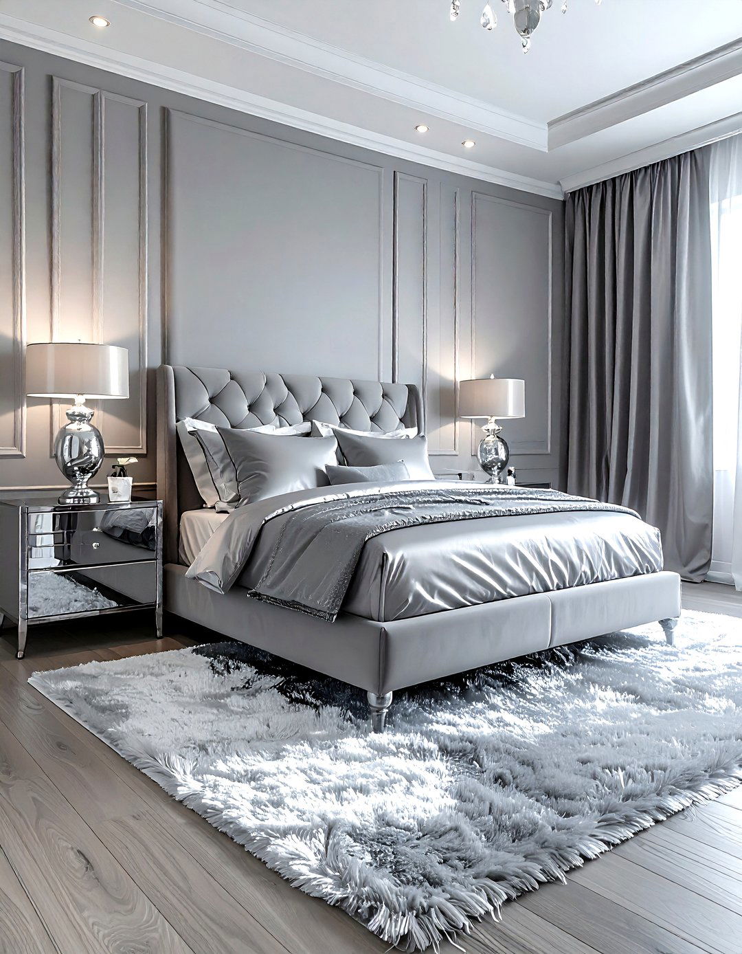 Grey and silver bedroom - 30 grey bedroom ideas