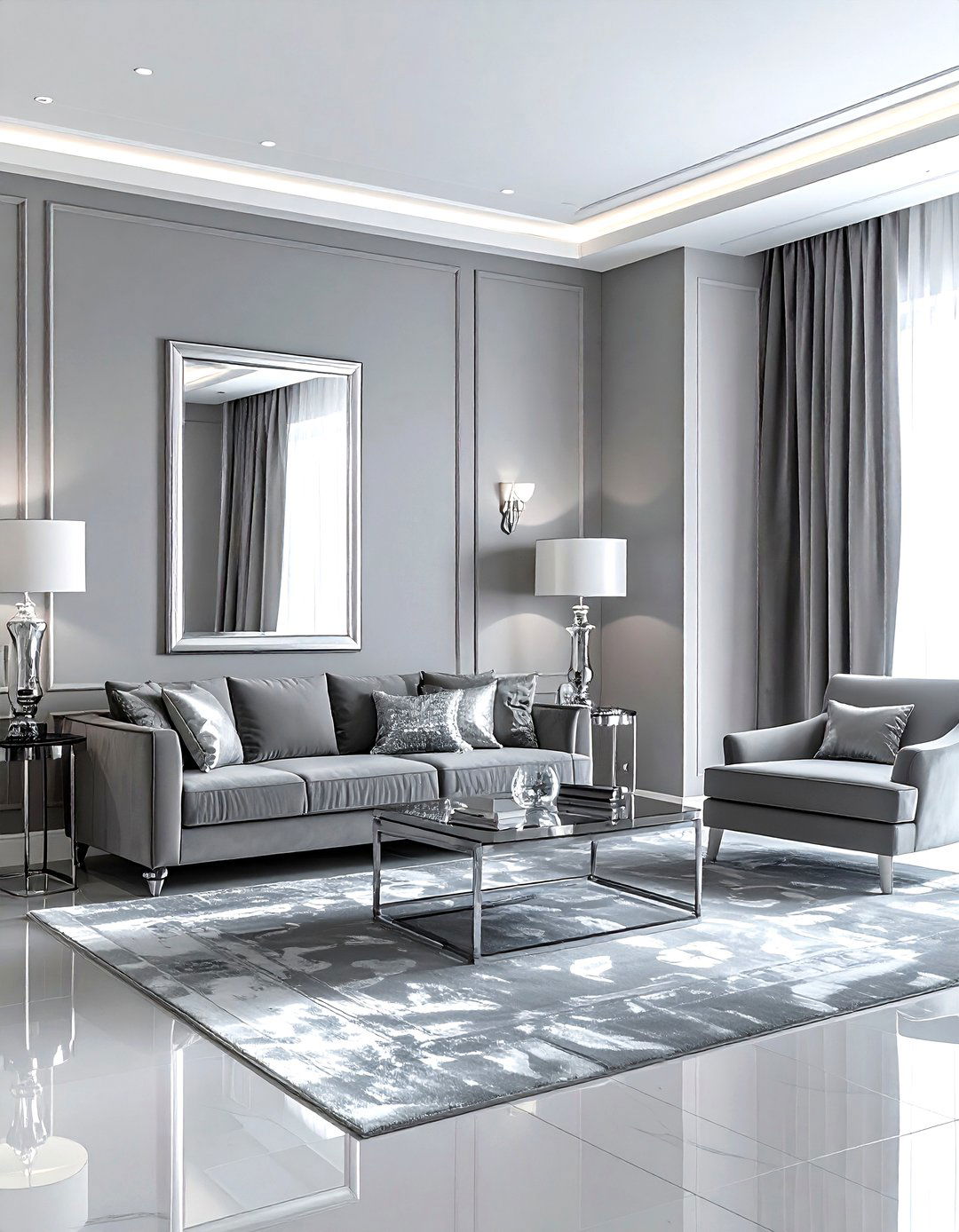 Grey and silver living room - 30 grey living room ideas