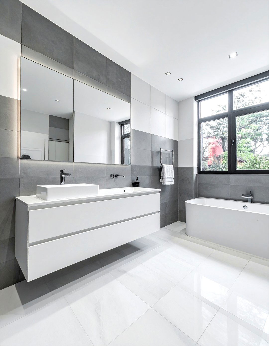 Grey and white bathroom - 30 two-tone bathroom ideas