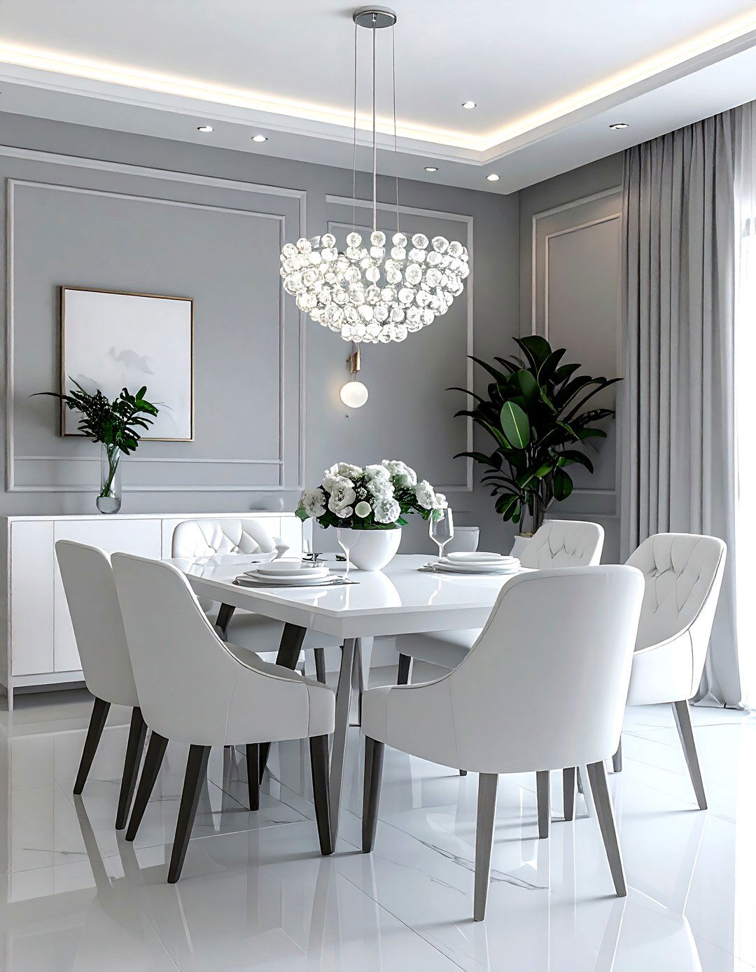 Grey and white dining room - 30 grey dining room ideas