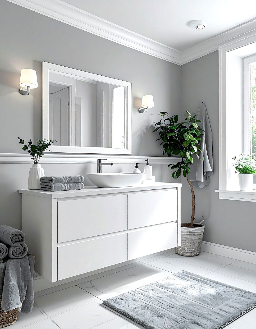 Grey and white guest bathroom - 30 grey and white bathroom ideas