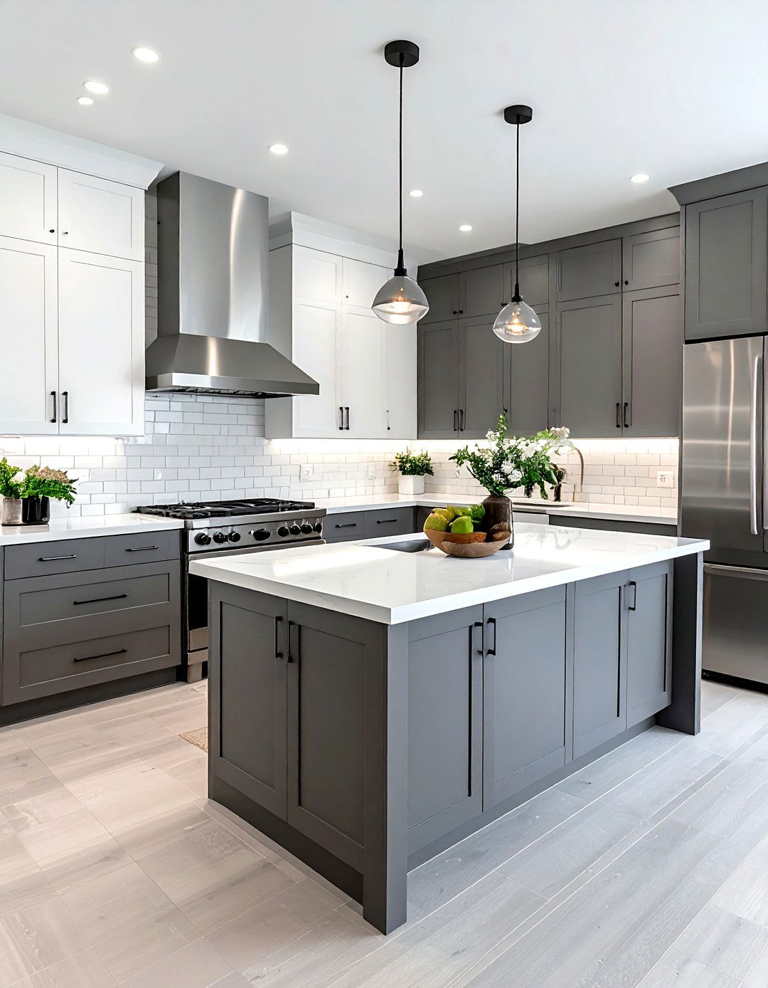 Grey and white kitchen - 30 two-tone cabinet kitchen ideas