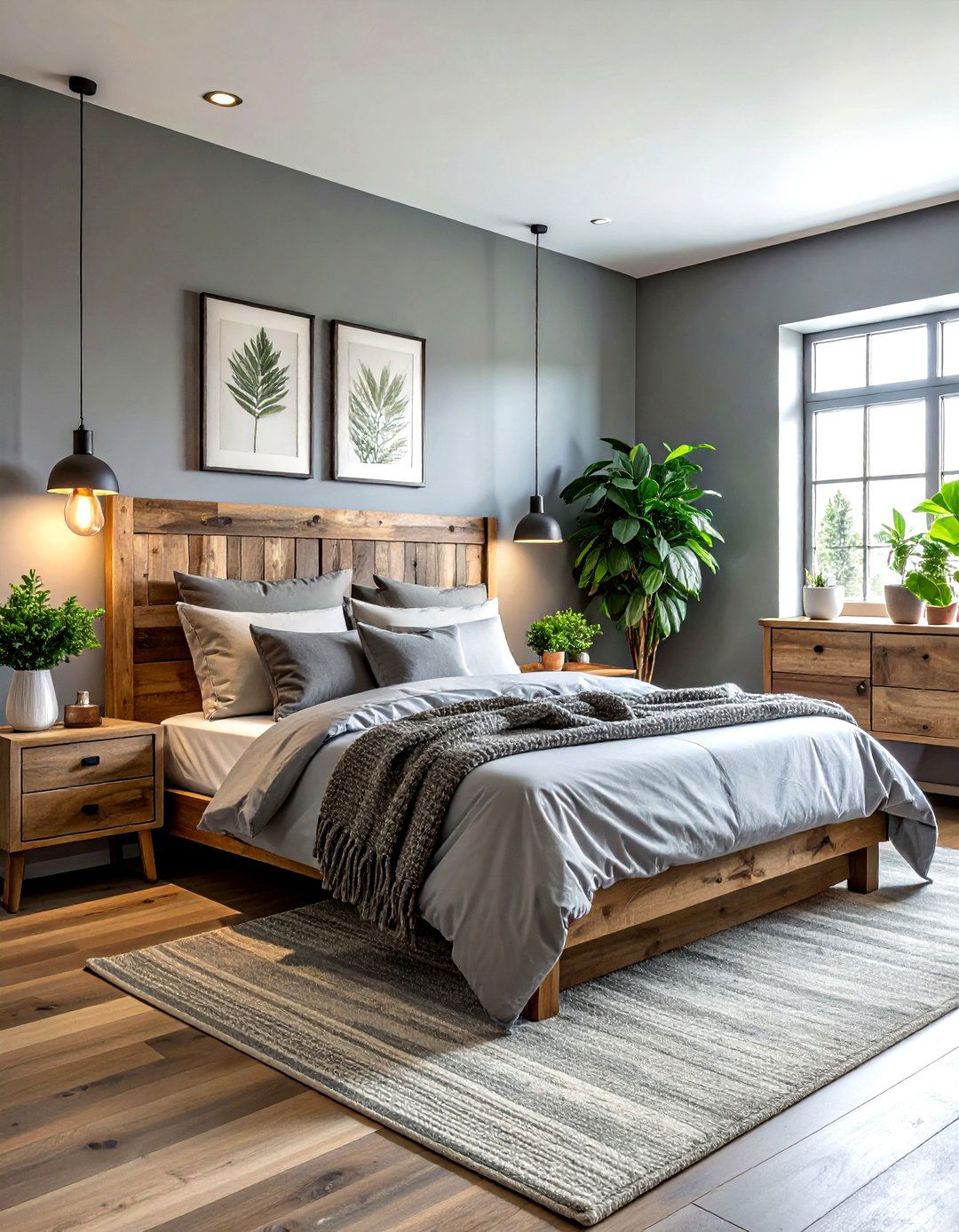 Grey and wood bedroom - 30 grey bedroom ideas