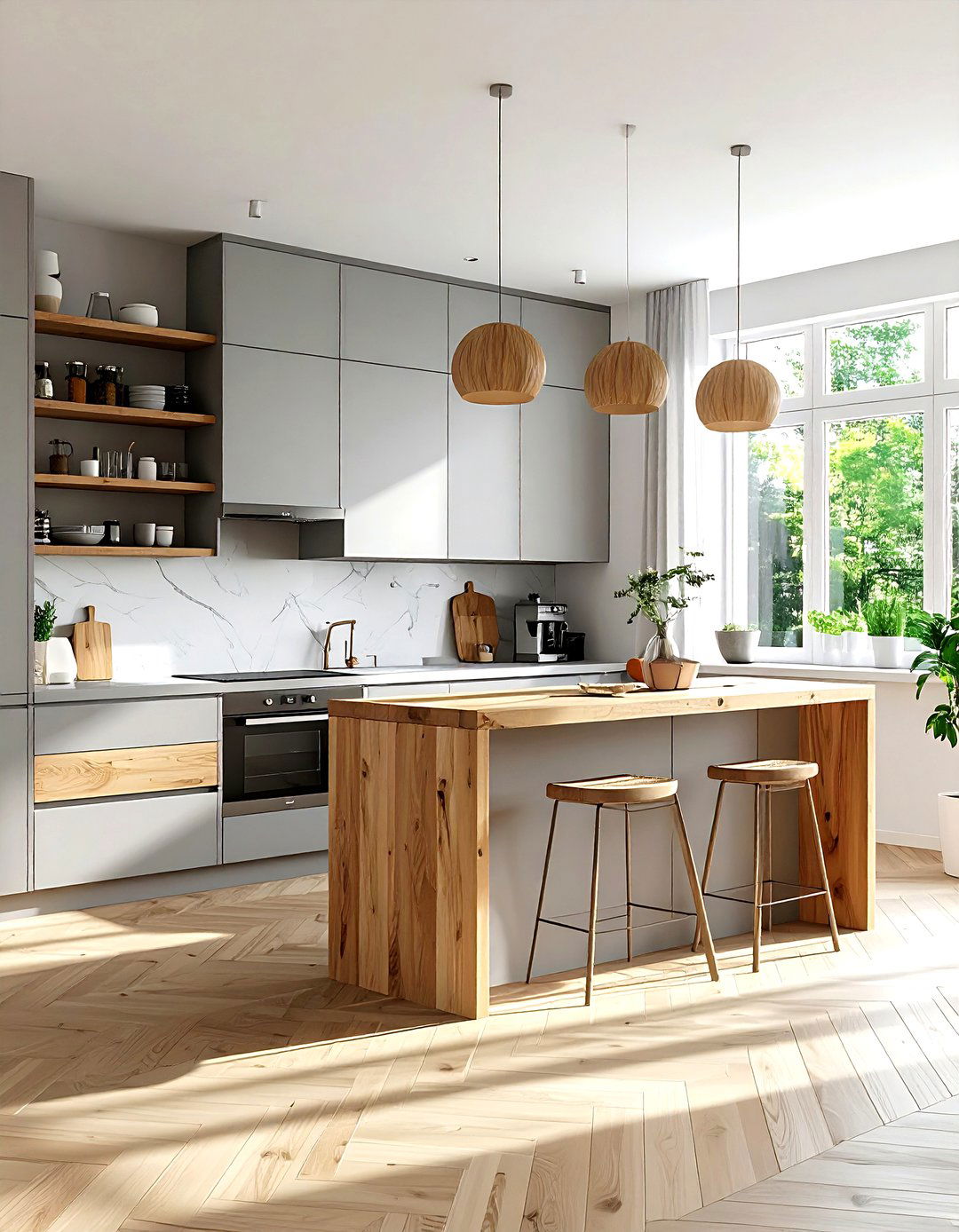 Grey and wood kitchen - 30 grey kitchen ideas