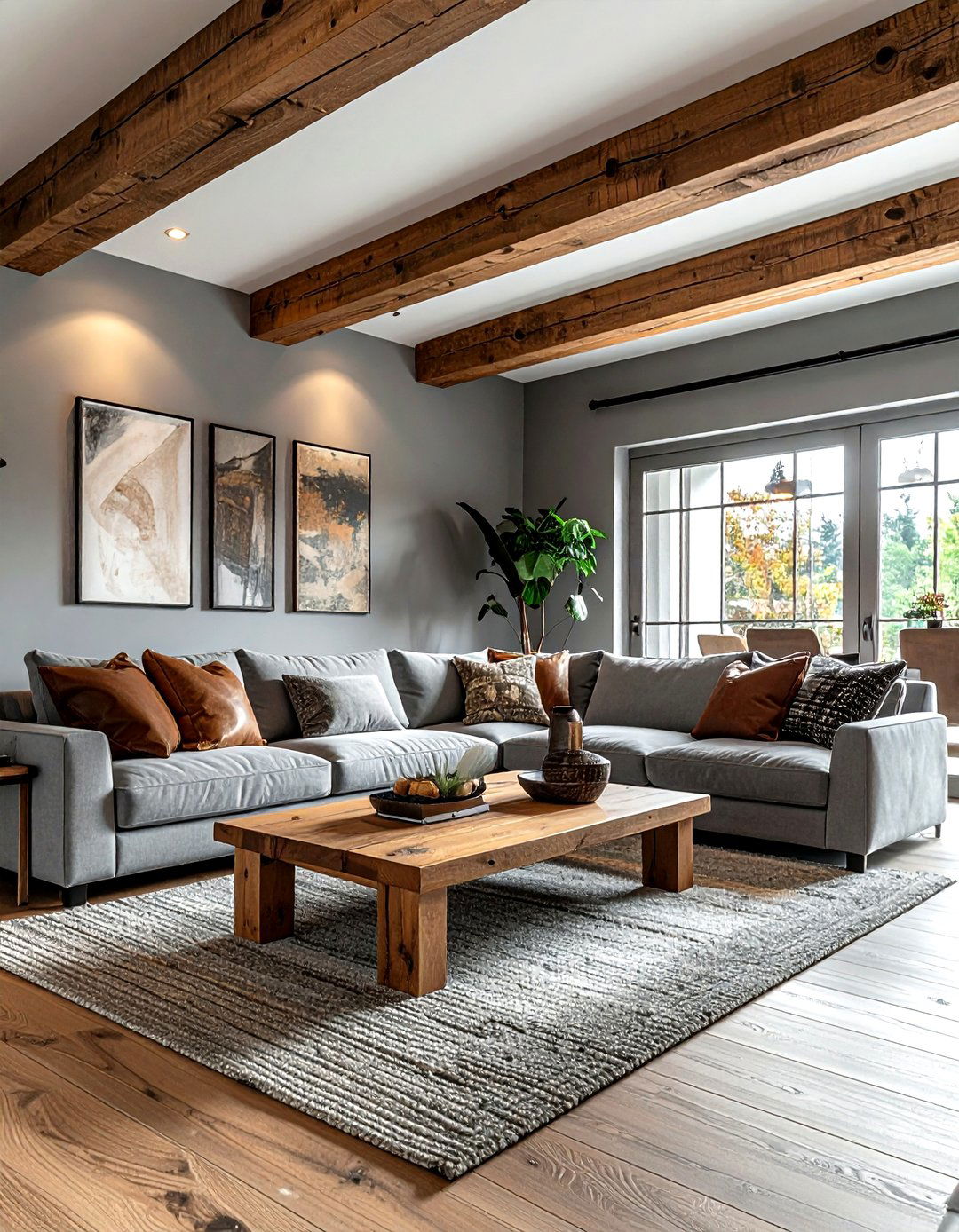 Grey and wood living room - 30 grey living room decor ideas