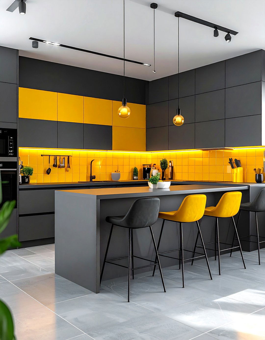 Grey and yellow kitchen - 30 colorful kitchen ideas