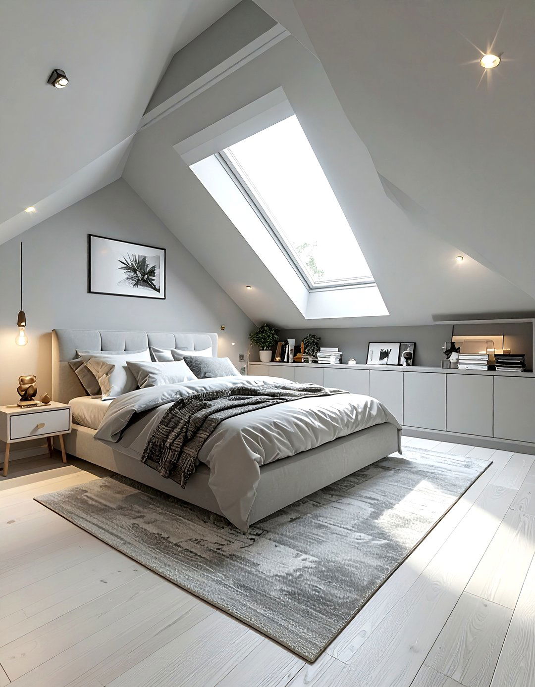 Grey attic bedroom - 30 grey bedroom ideas