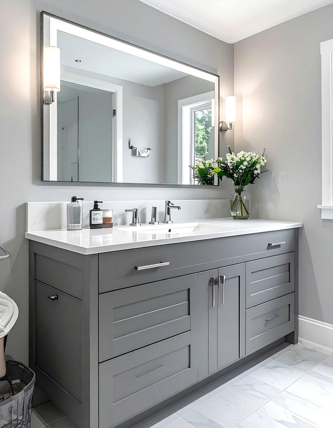 Grey bathroom vanity - 30 grey bathroom decor ideas