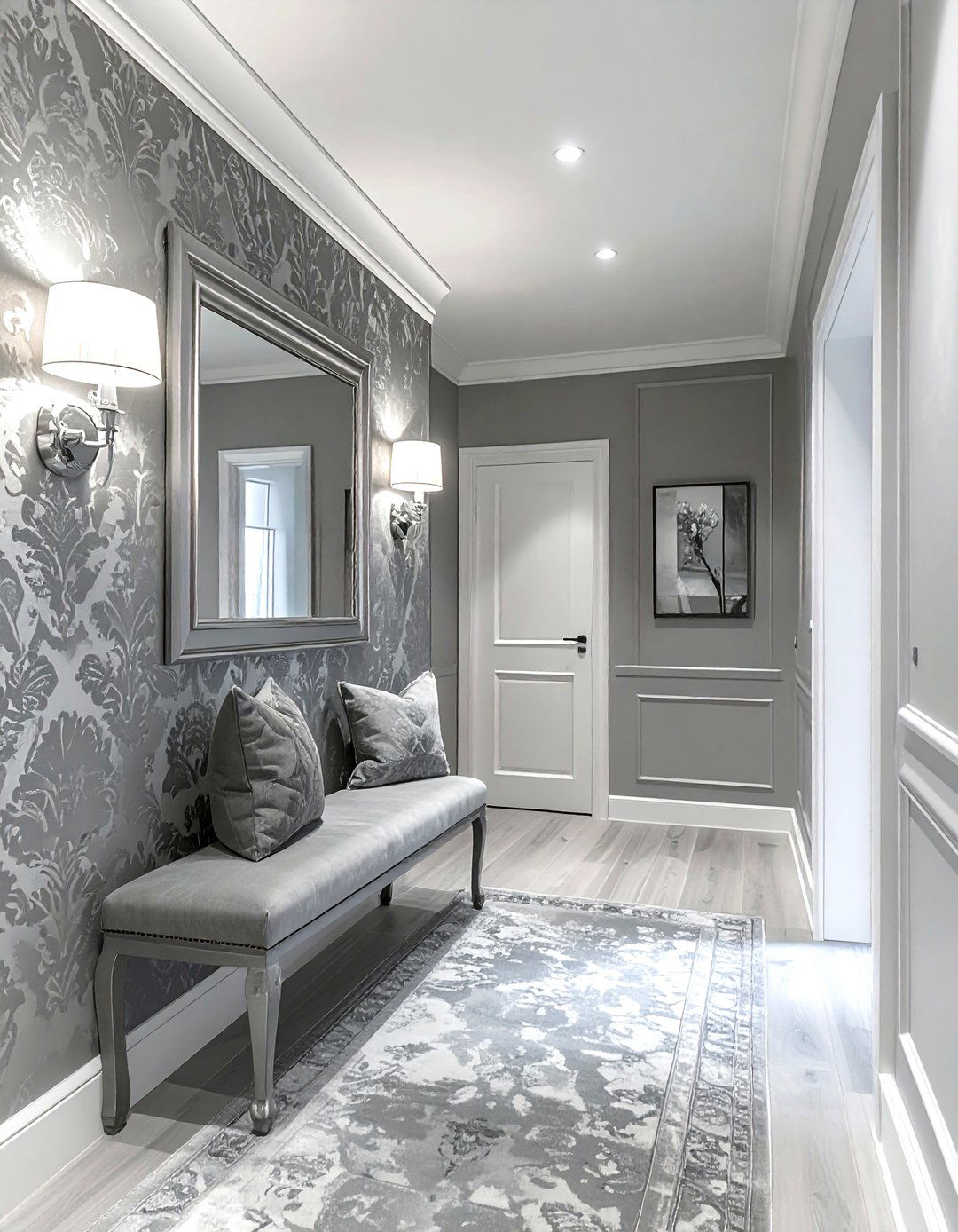 Grey damask wallpaper - 30 damask wallpaper ideas