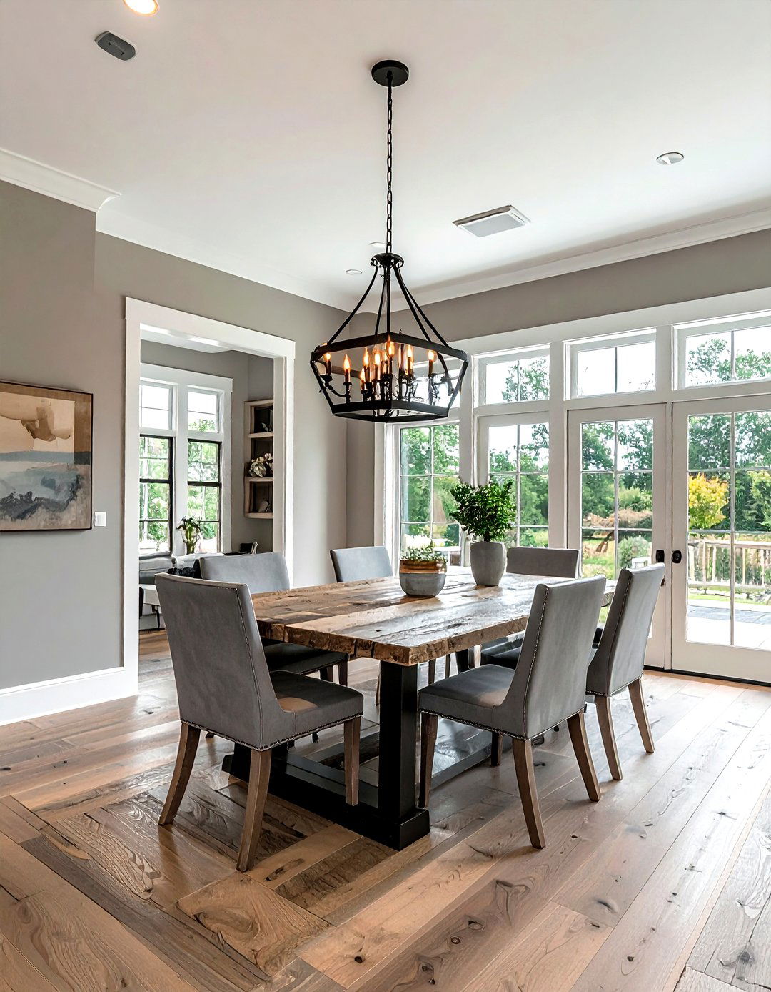 Grey farmhouse dining room - 30 grey dining room ideas