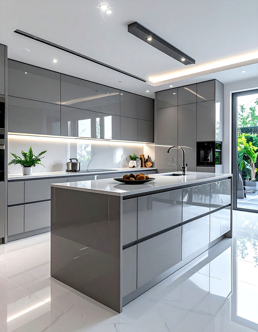 Grey gloss kitchen - 30 grey kitchen ideas