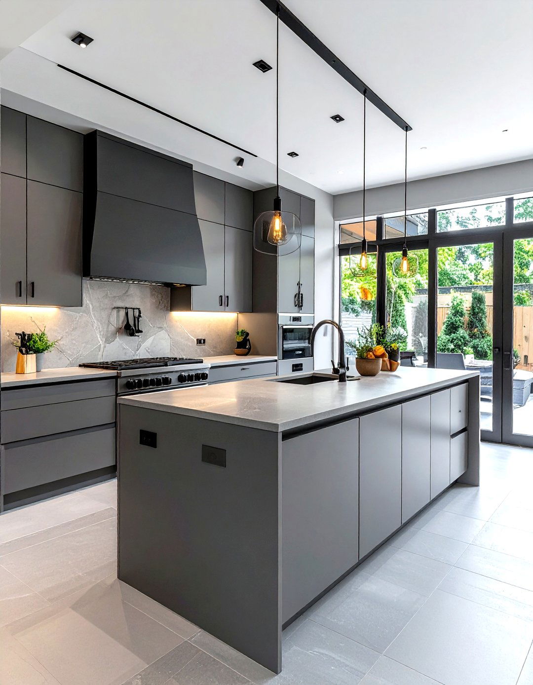 Grey kitchen with black hardware - 30 grey kitchen ideas