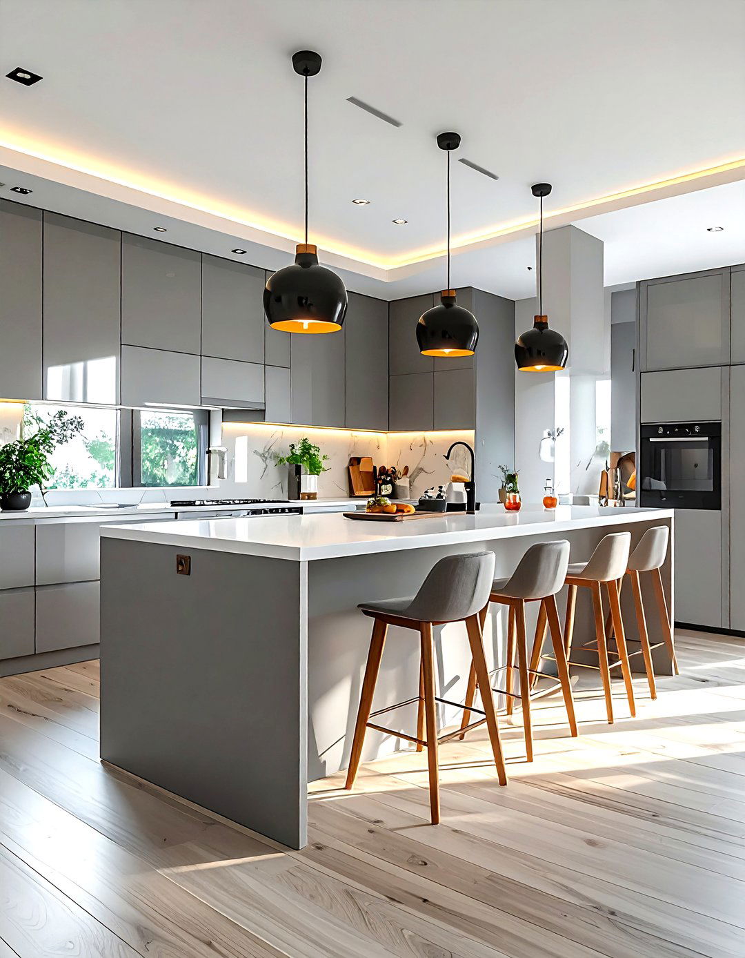 Grey kitchen with breakfast bar - 30 grey kitchen ideas