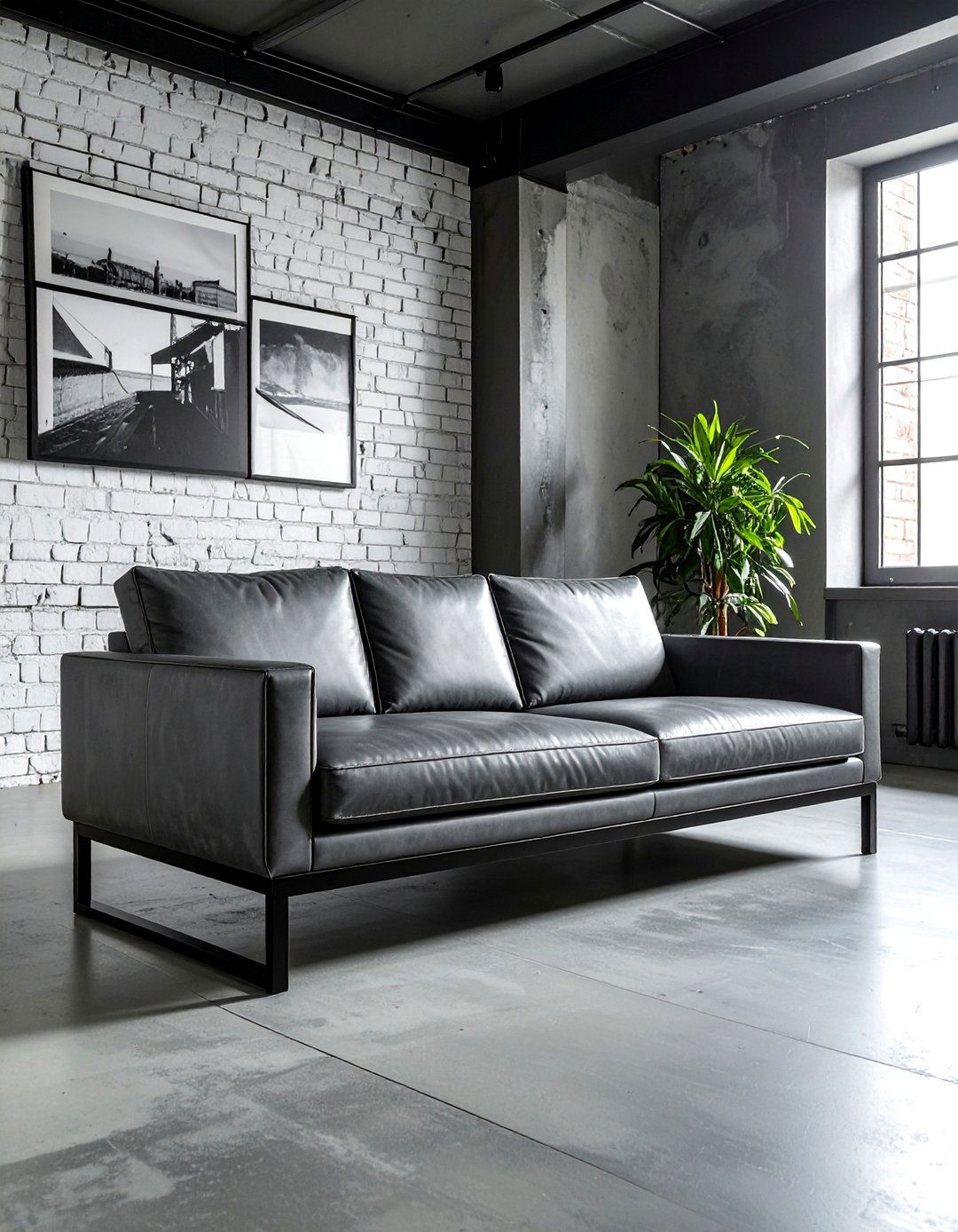 Grey leather sofa industrial - 30 industrial grey living room ideas