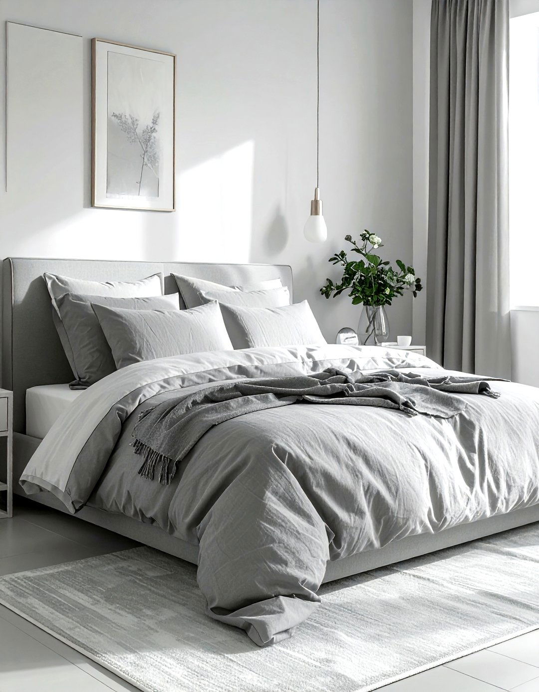 Grey linen duvet cover - 30 grey bedroom accessories ideas