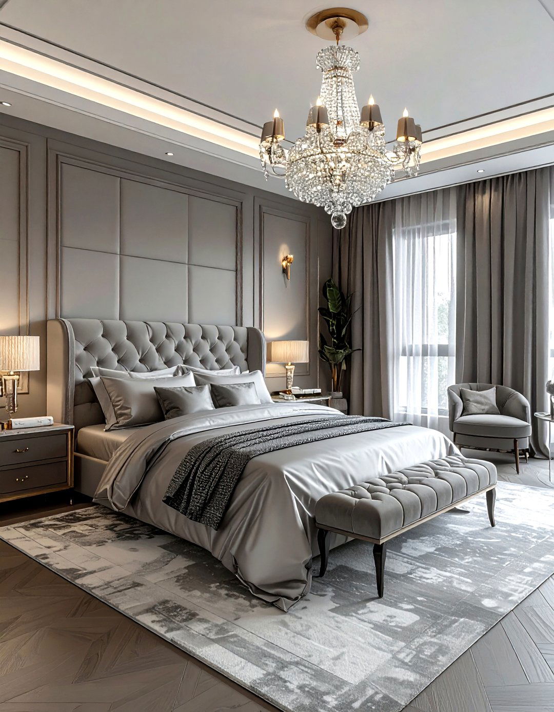 Grey luxury bedroom - 30 grey bedroom ideas