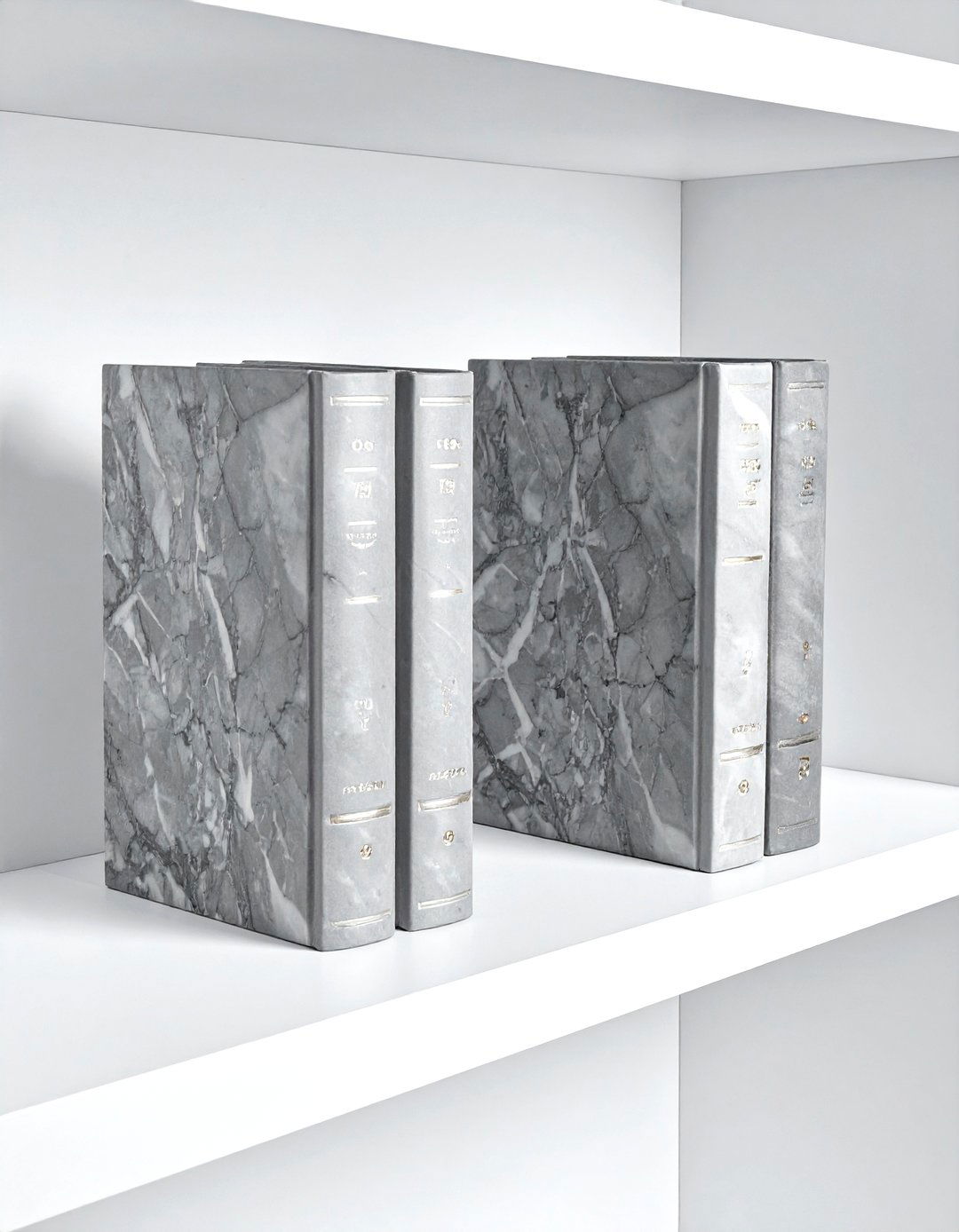 Grey marble bookends - 30 grey living room accessories ideas