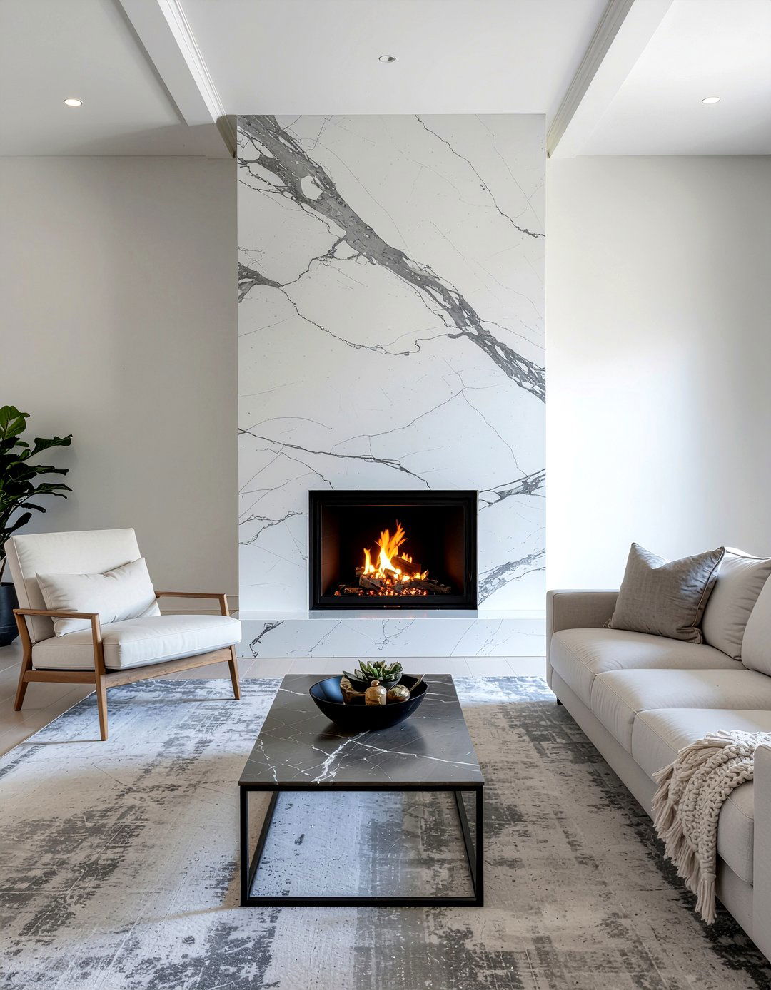 Grey marble wallpaper - 30 living room bold wallpapers