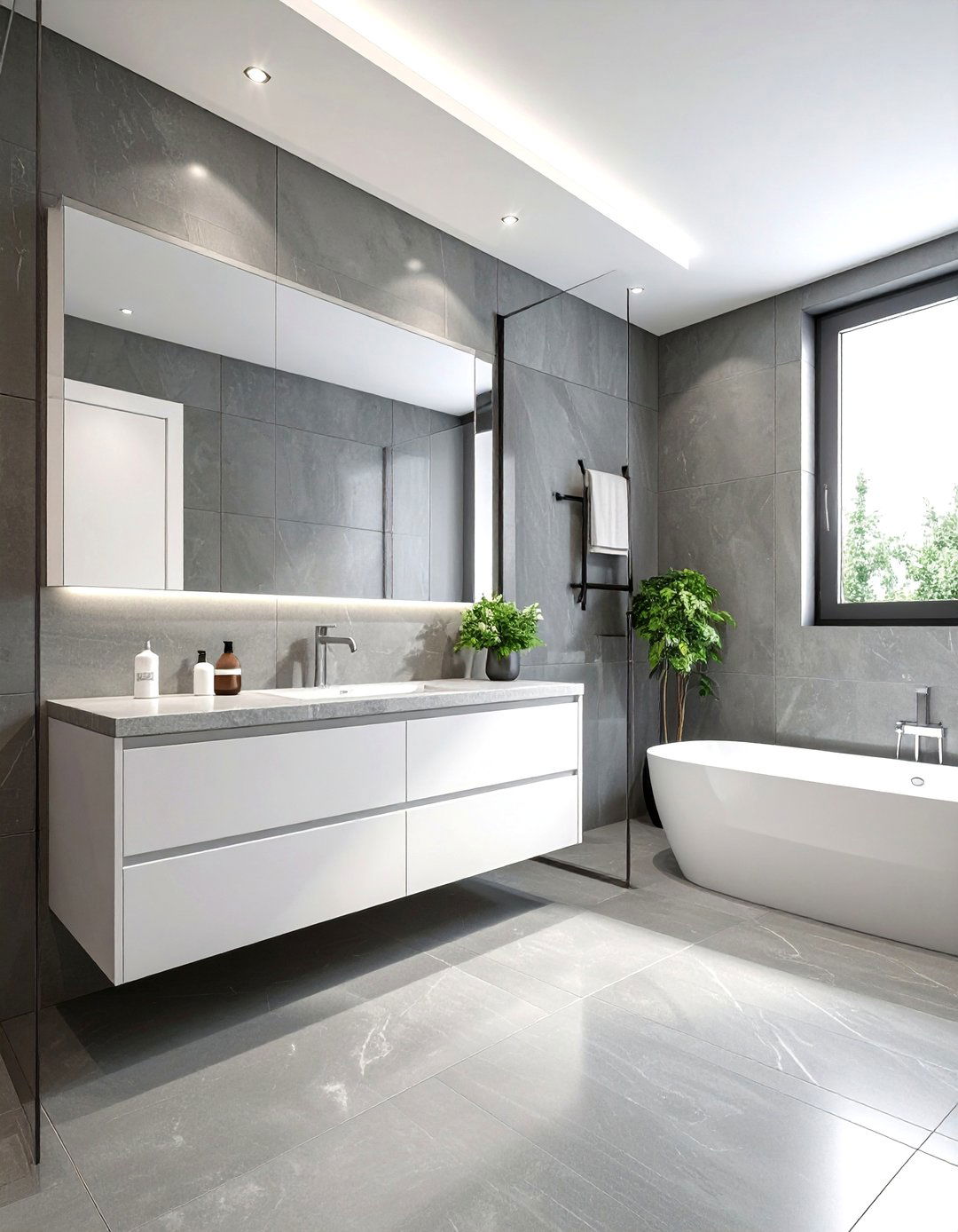 Grey porcelain tile bathroom - 30 porcelain tile bathroom ideas