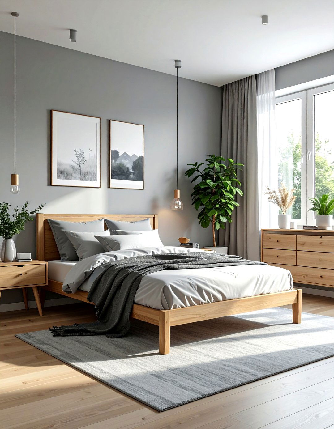 Grey scandinavian bedroom - 30 grey bedroom ideas