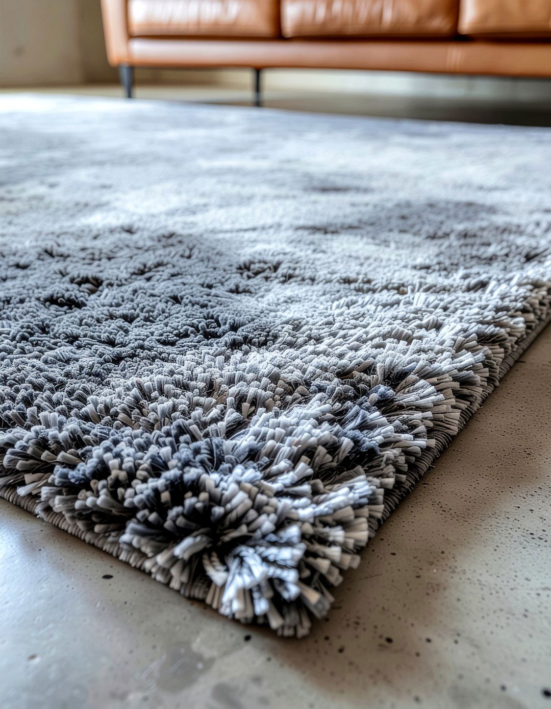 Grey shag rug - 30 living room shag rugs