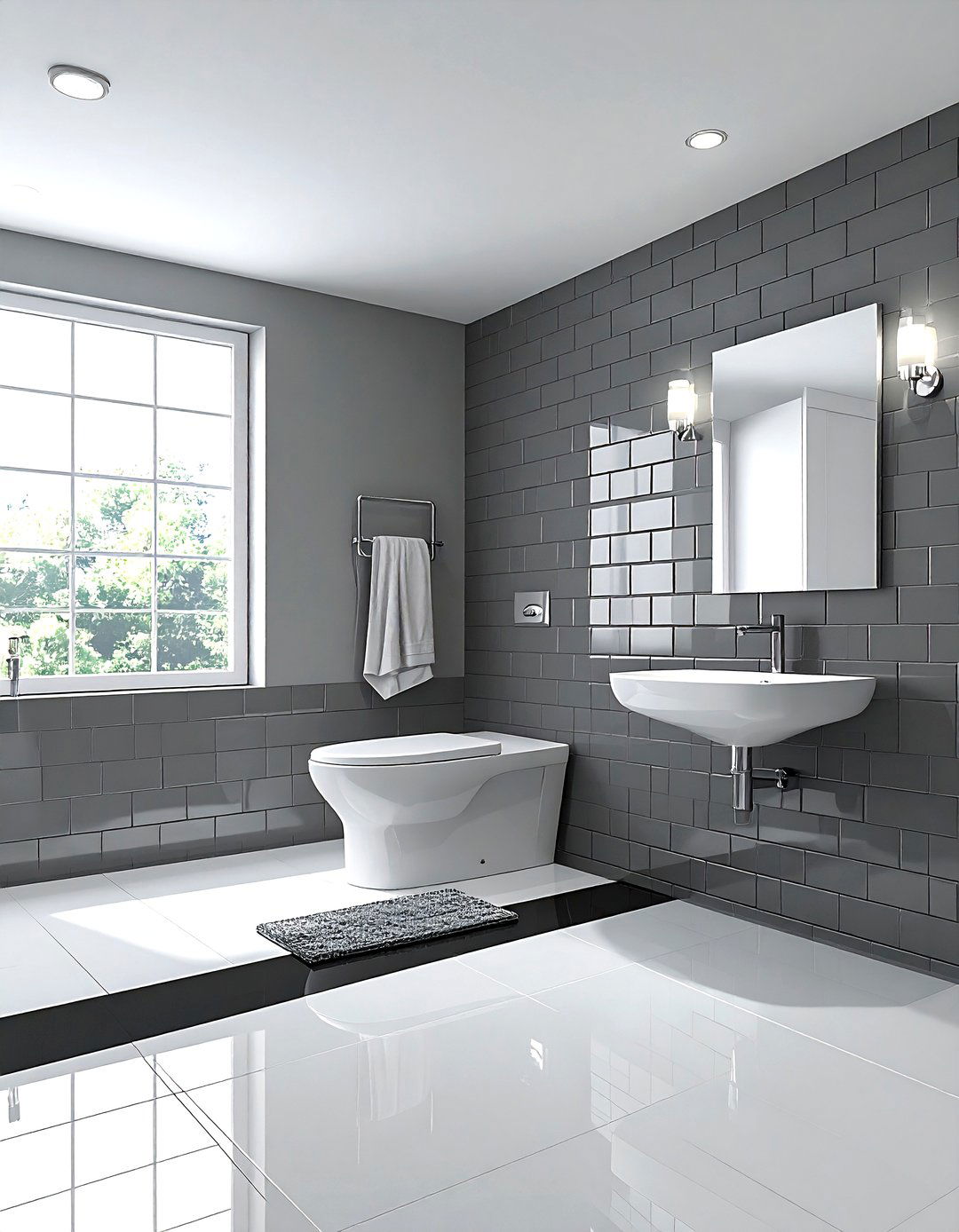 Grey subway tile bathroom - 30 grey bathroom decor ideas