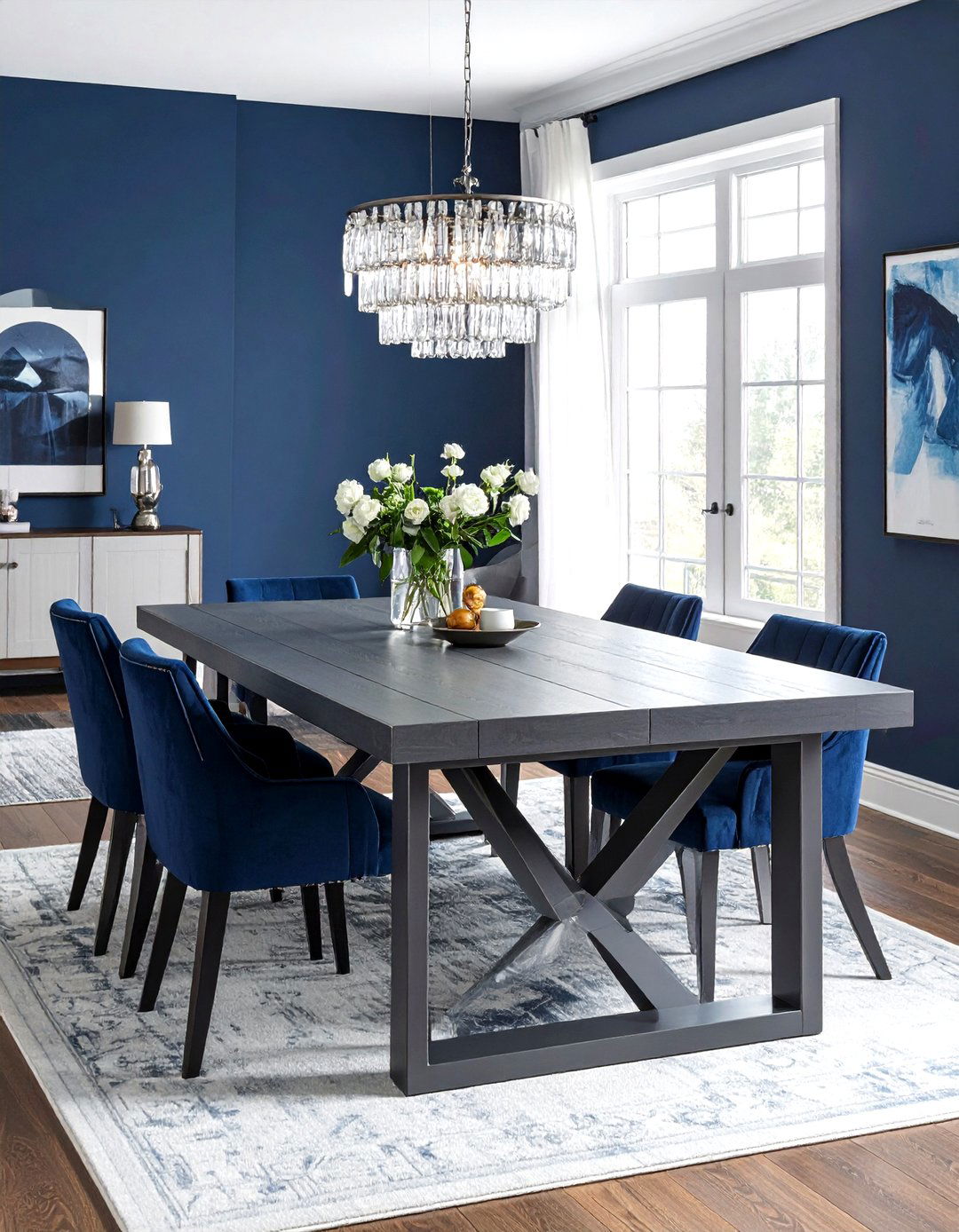 Grey trestle dining table - 30 trestle dining table ideas