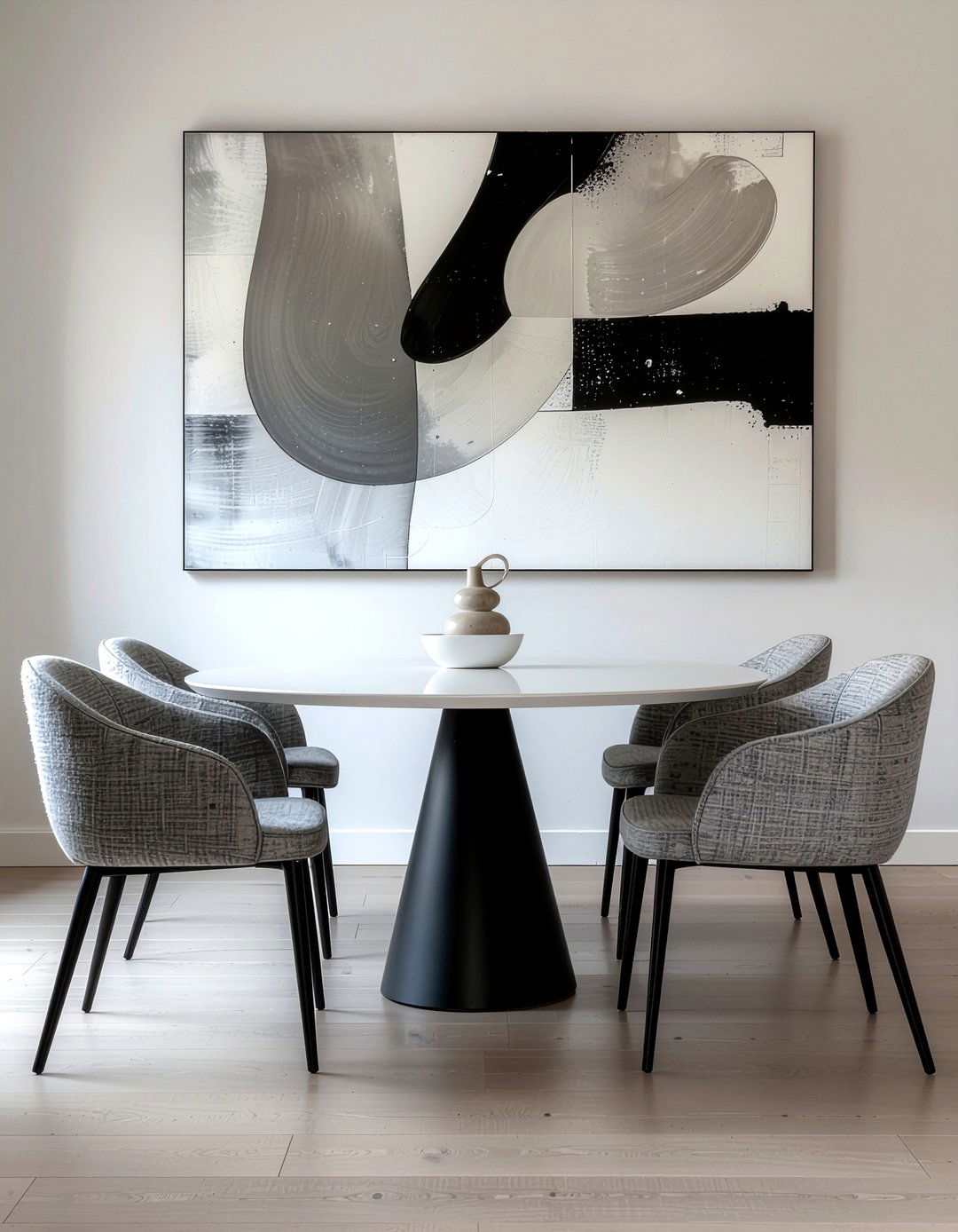Grey upholstered dining chairs - 30 German dining room ideas