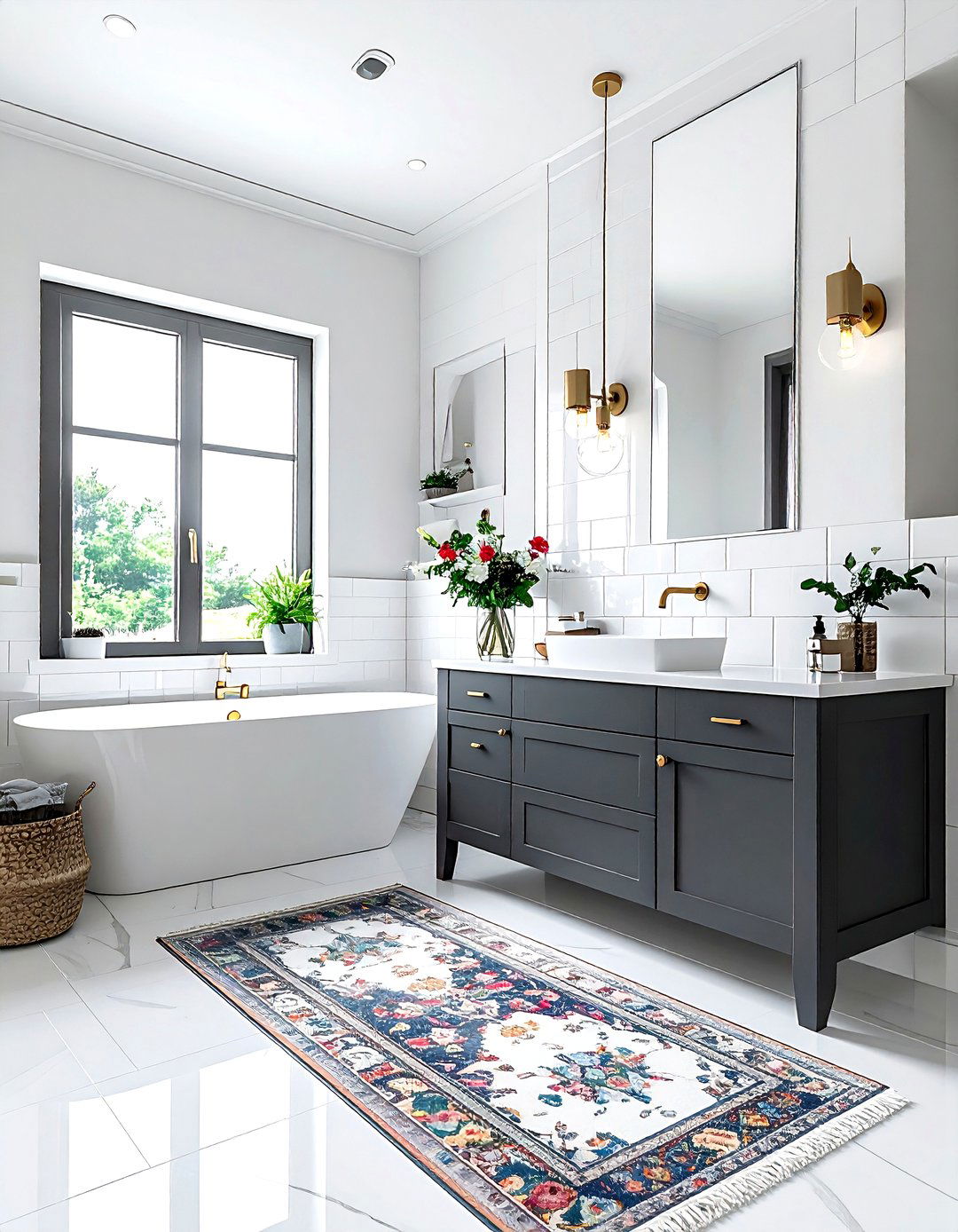 Grey vanity white bathroom - 30 grey and white bathroom ideas