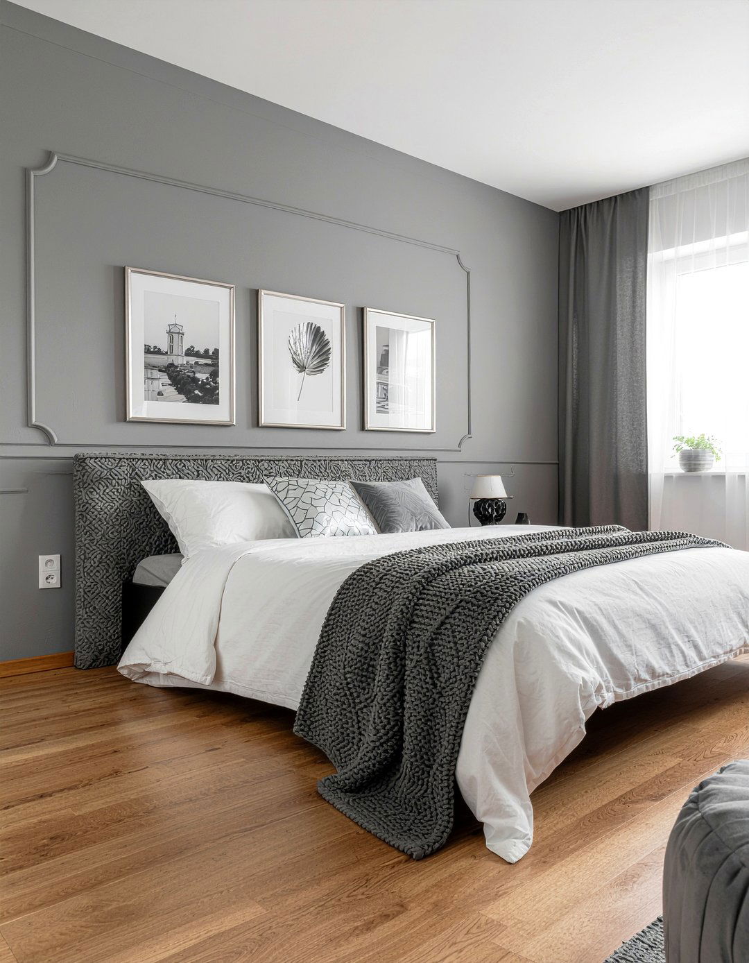 Grey wall ledge bedroom - 30 bedroom ledge shelves