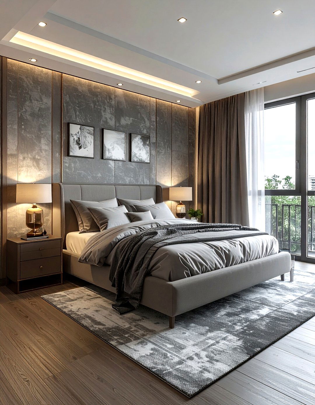 Grey wallpaper bedroom - 30 grey bedroom ideas