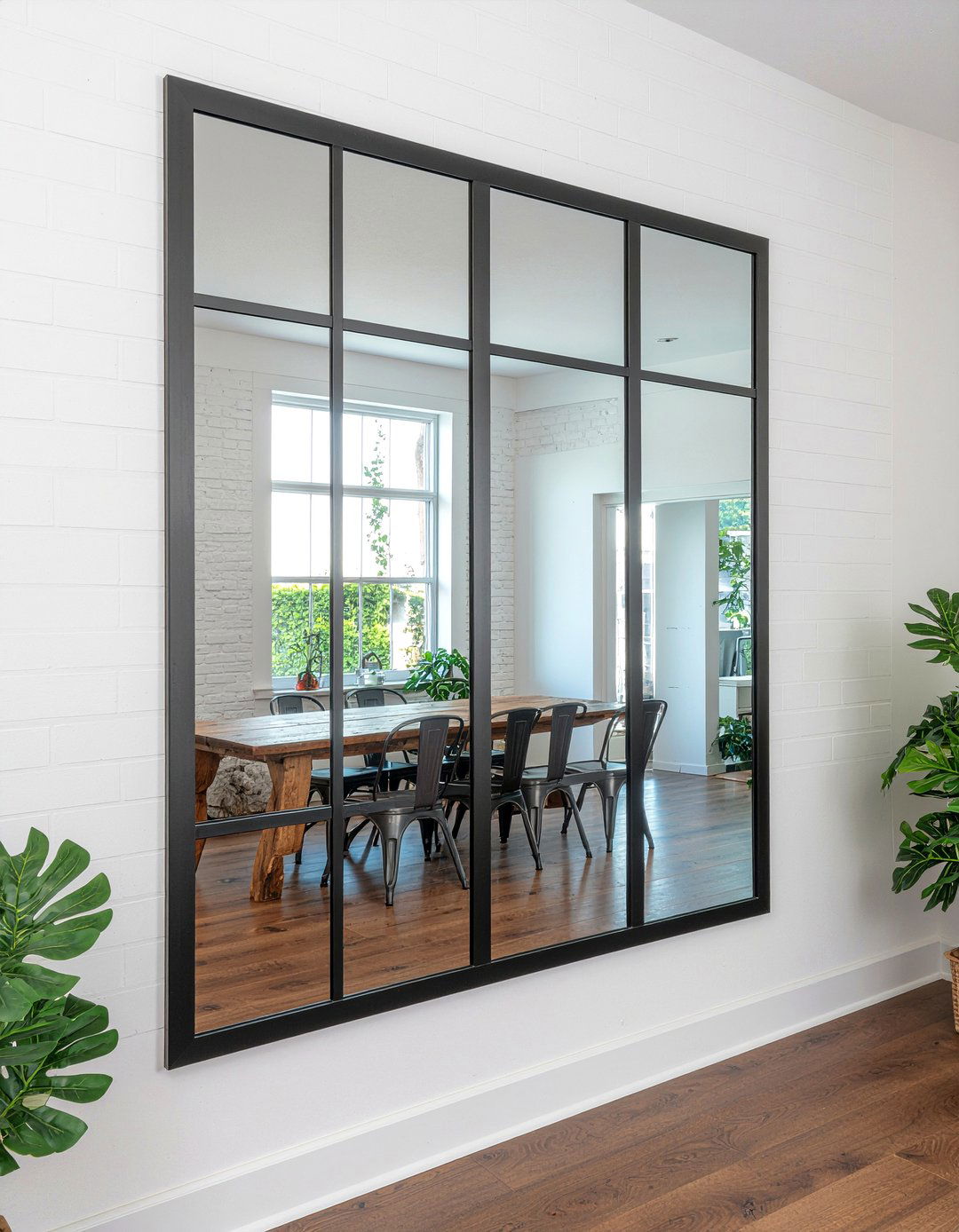 Grid Mirror On Wall - 30 living room mirror placement ideas