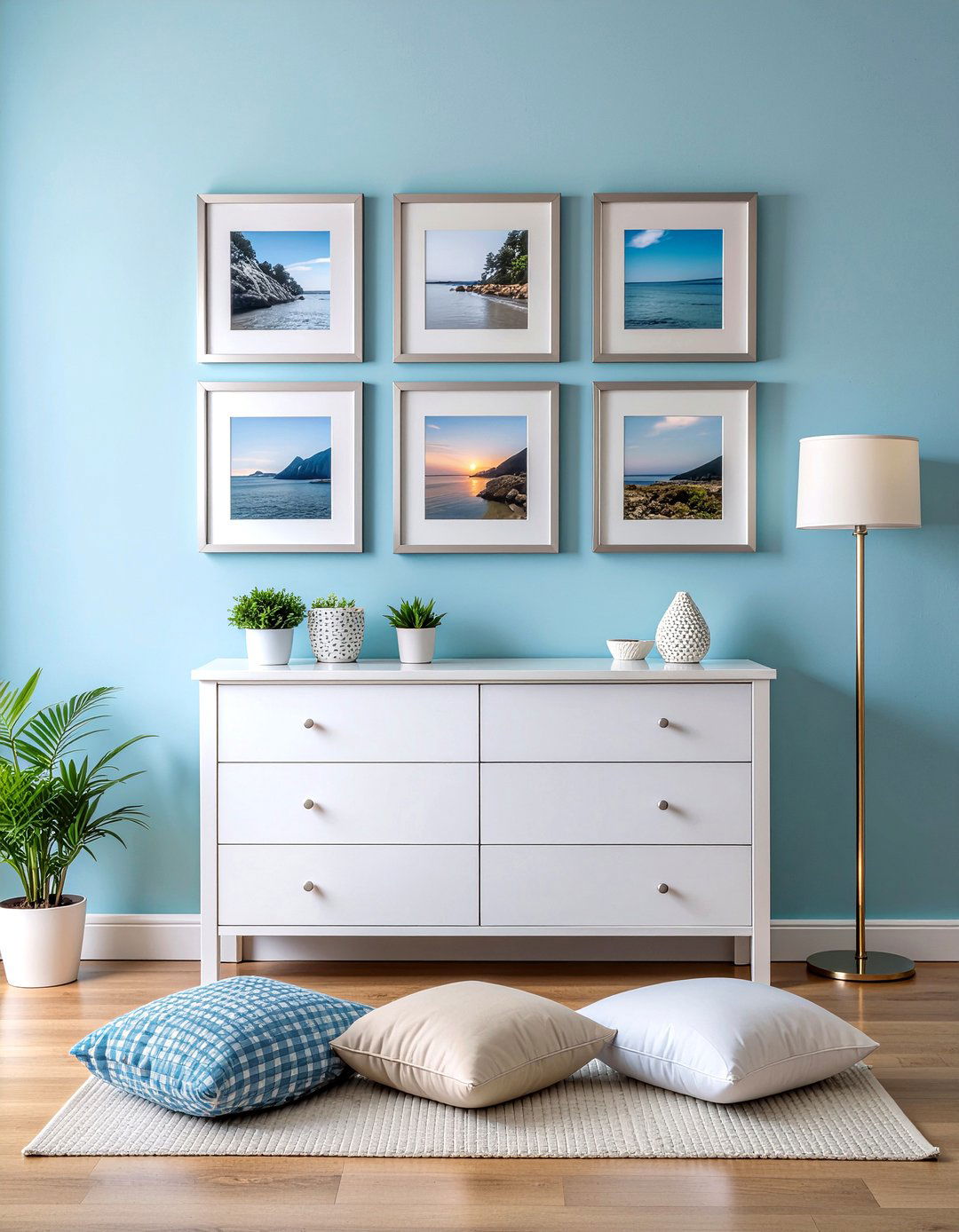 Grid Photo Display - 30 bedroom family photo ideas